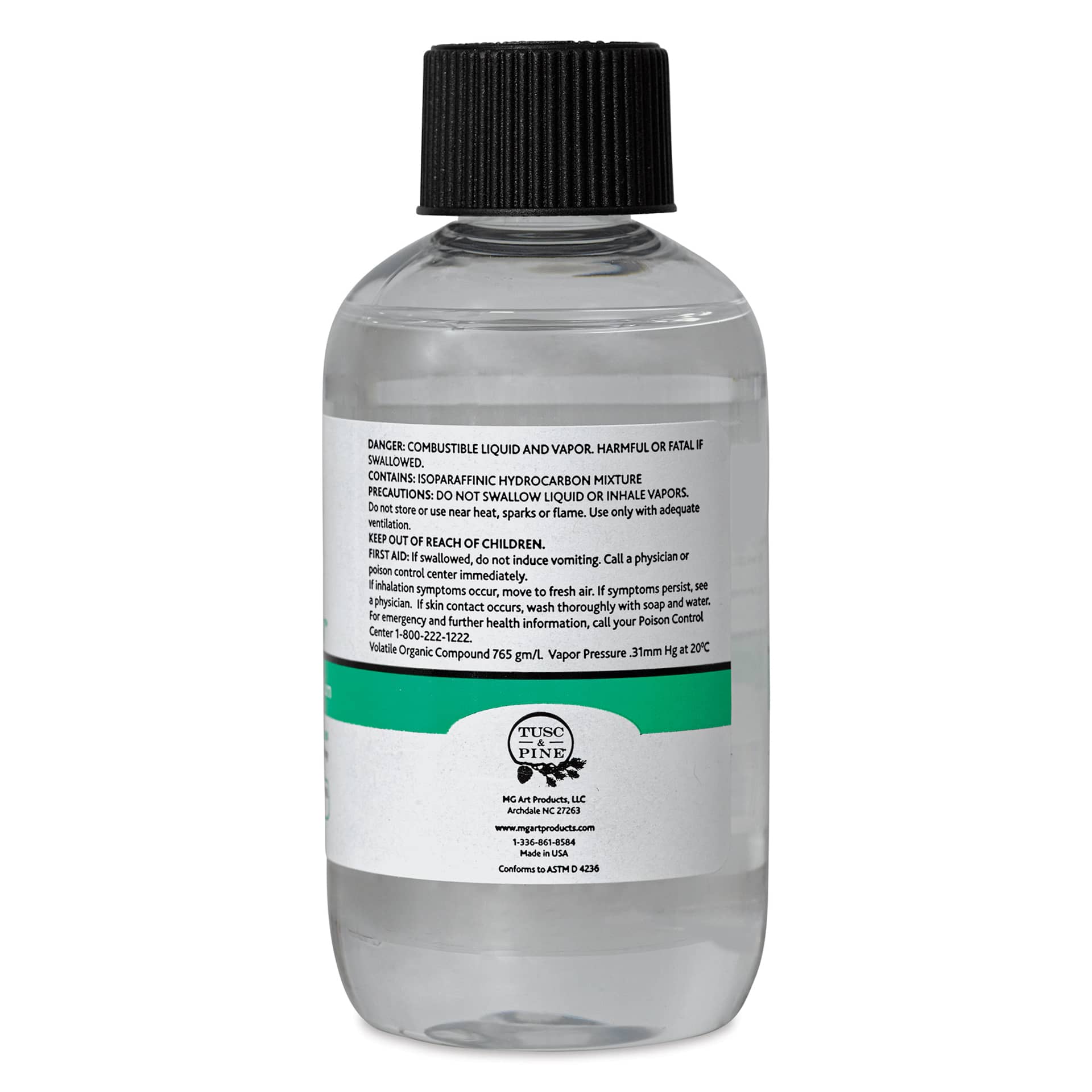 Tusc & Pine StudioSolv Artist Oil Thinning Medium - 3.4 fl oz, side of bottle