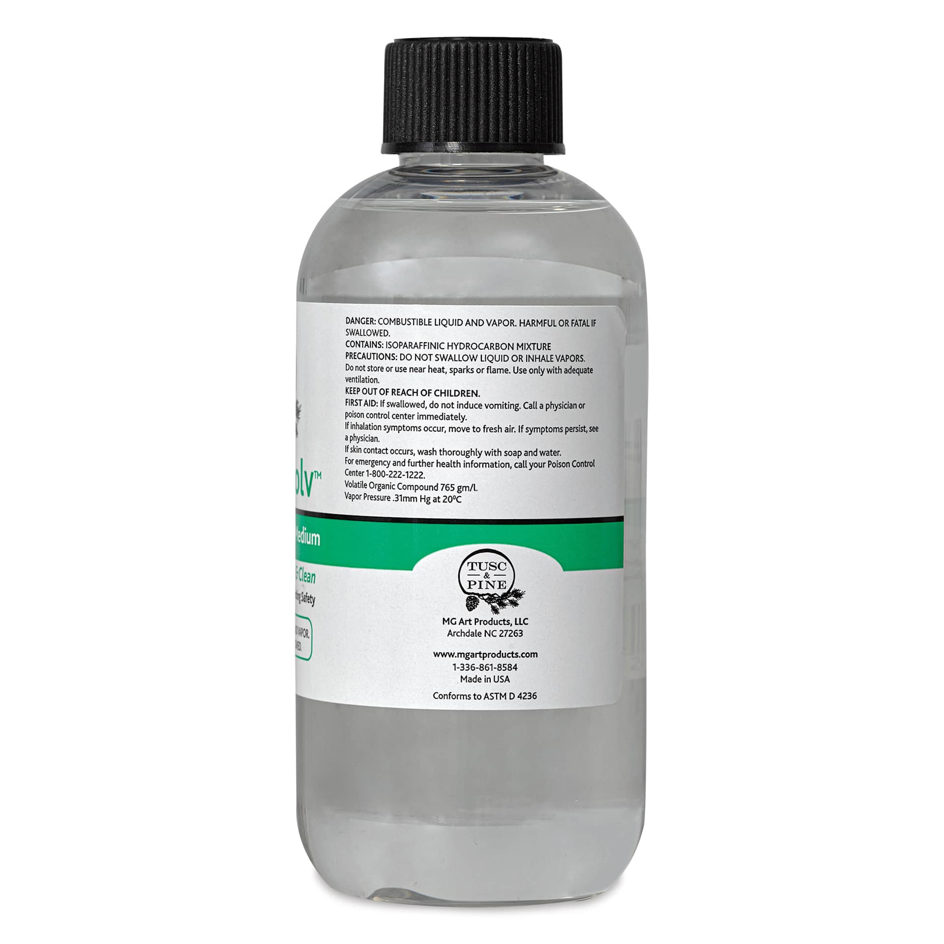 Tusc & Pine StudioSolv Artist Oil Thinning Medium - 8.4 fl oz, side of bottle