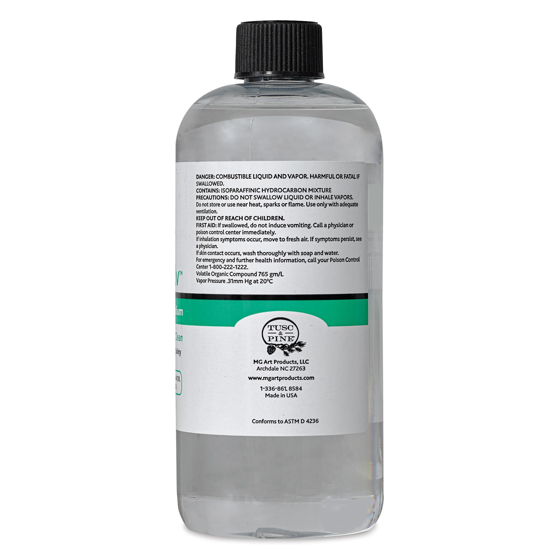 Tusc & Pine StudioSolv Artist Oil Thinning Medium - 16.9 fl oz, side of bottle