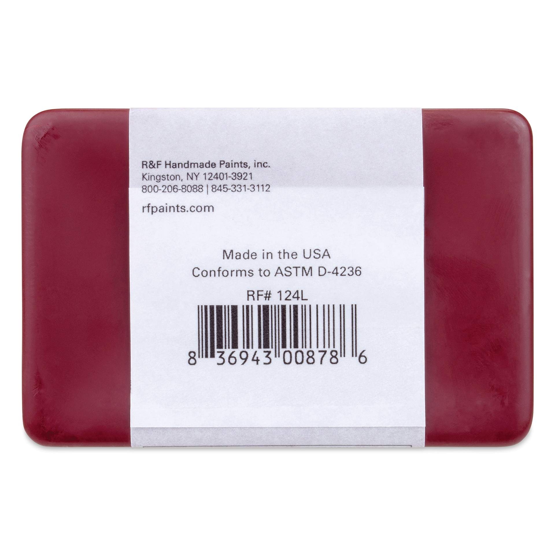 R&F Encaustic Paint Block - Alizarin Permanent, 333 ml block back