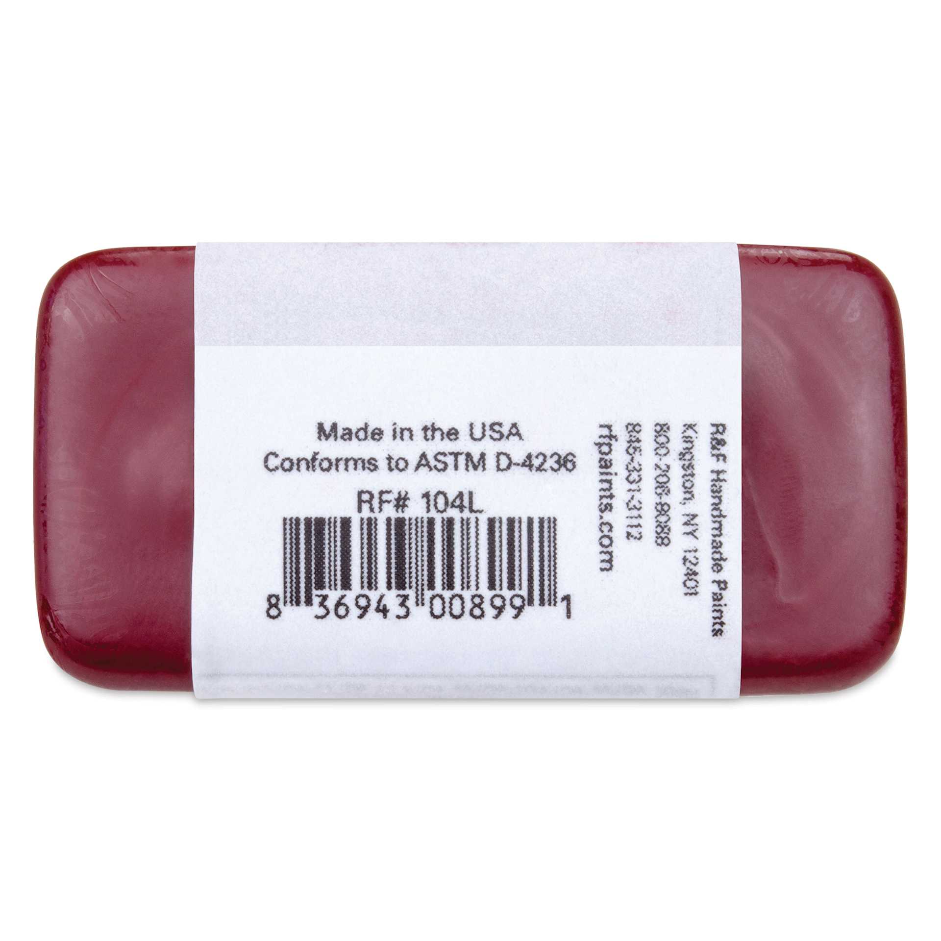 R&F Encaustic Paint Block - Alizarin Permanent, 40 ml block back