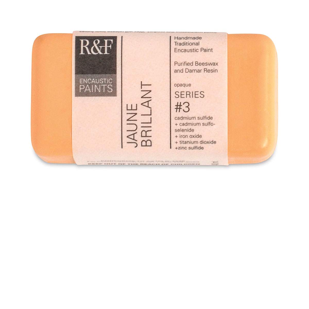 R&F Encaustic Paint Block - Jaune Brilliant, 40 ml block