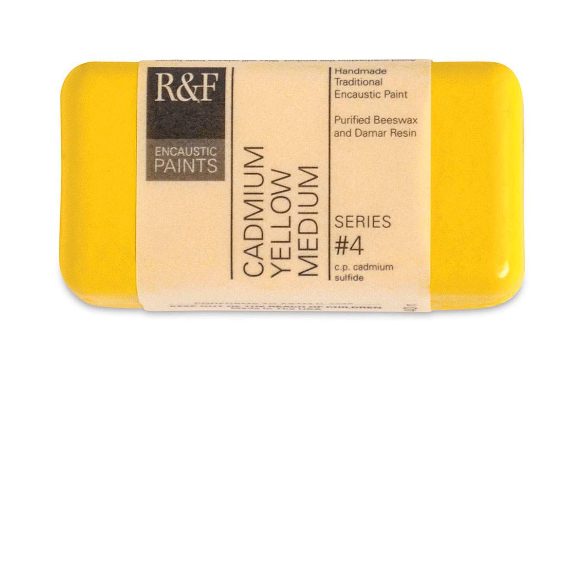 R&F Encaustic Paint Block - Cadmium Yellow Medium, 40 ml block