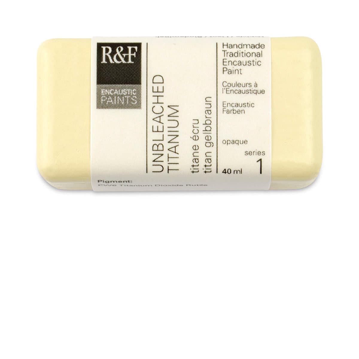 R&F Encaustic Paint Block - Unbleached Titanium, 40 ml block