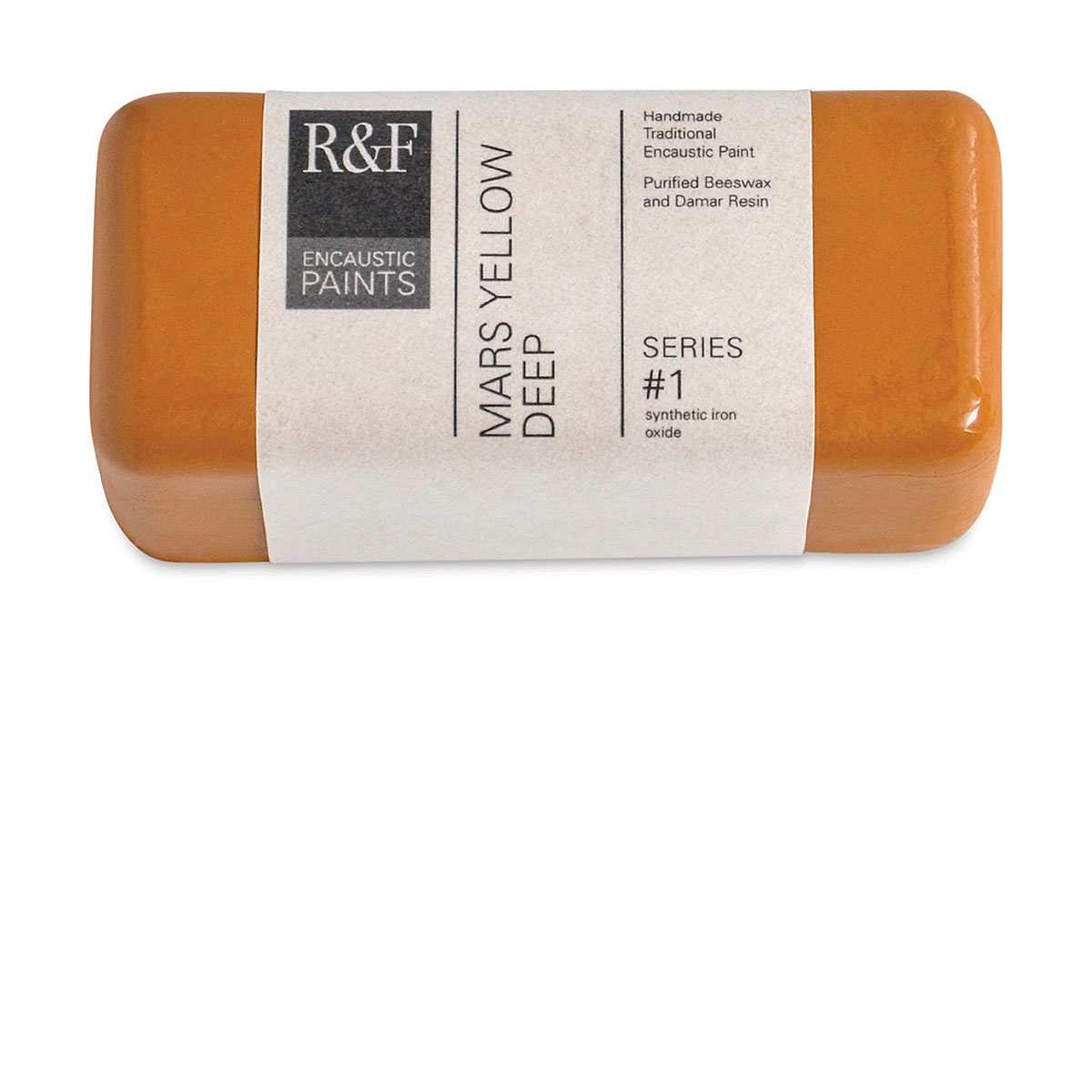 R&F Encaustic Paint Block - Mars Yellow Deep, 104 ml block