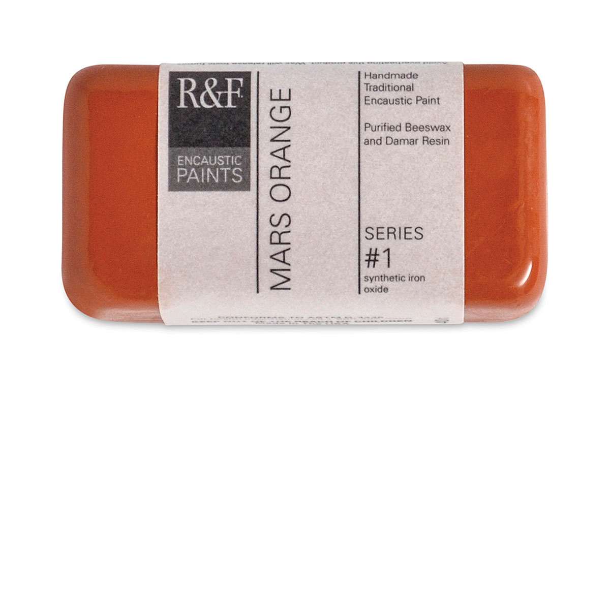 R&F Encaustic Paint Block - Mars Orange, 40 ml block