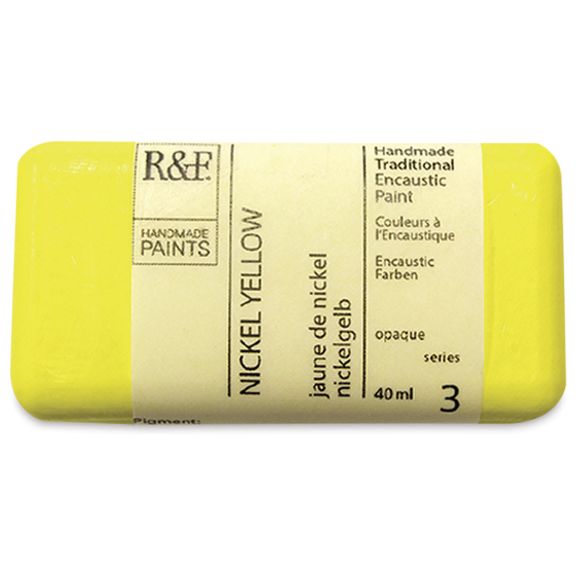 R&F Encaustic Paint Block - Nickel Yellow, 40 ml, Block