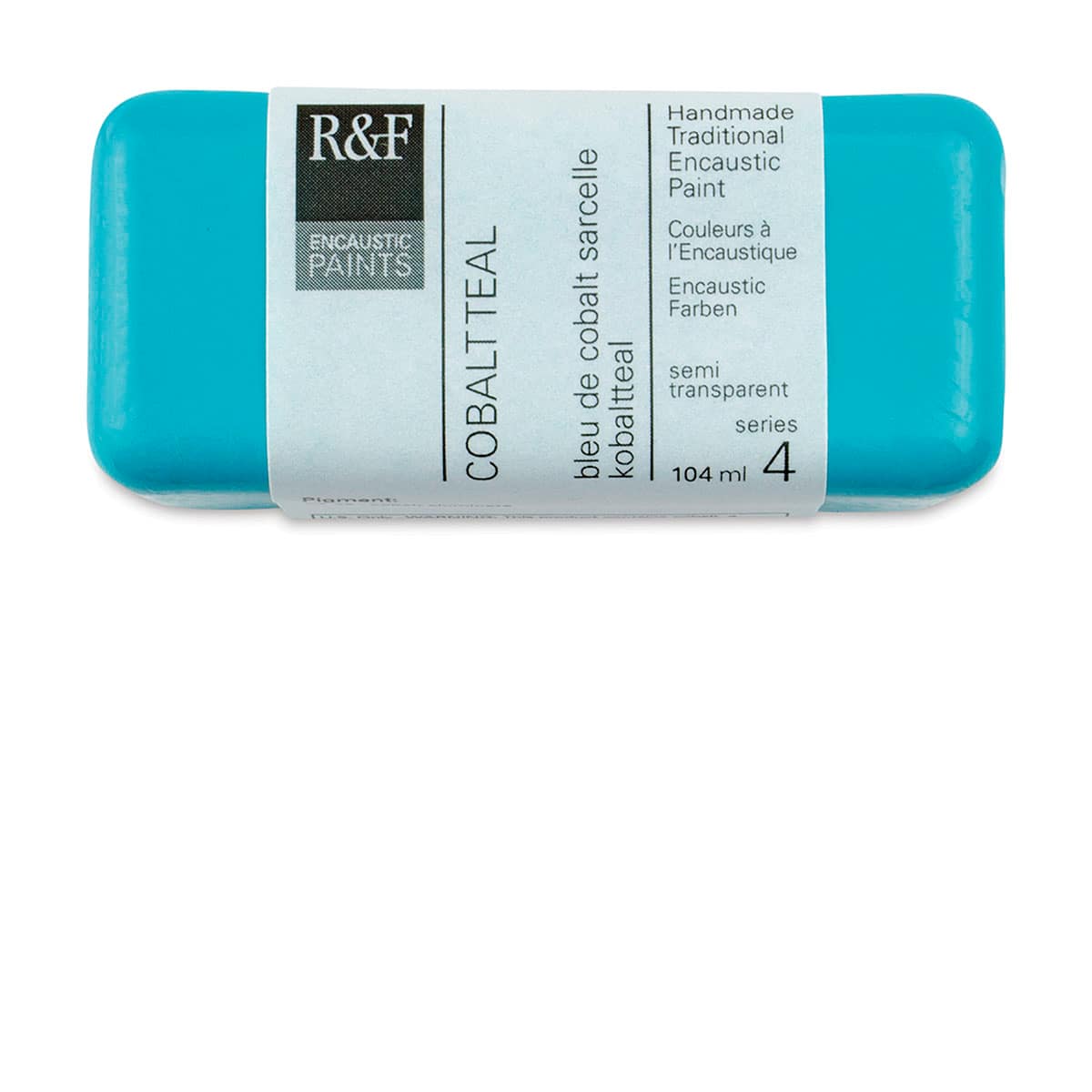 R&F Encaustic Paint Block - Cobalt Teal, 104 ml block