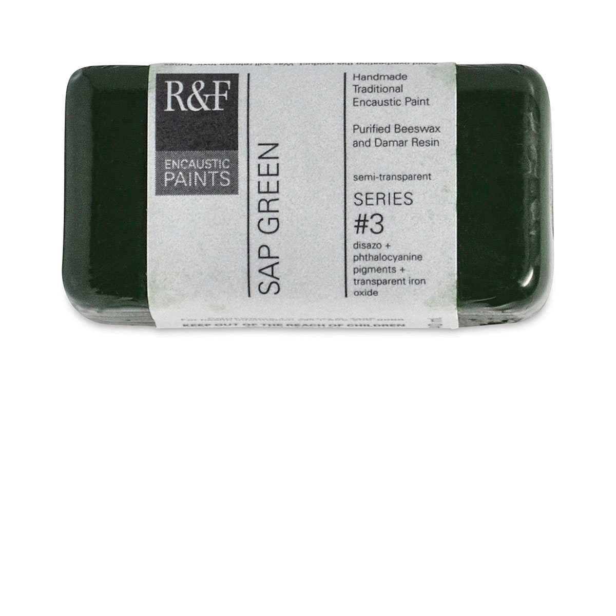 R&F Encaustic Paint Block - Sap Green, 40 ml block