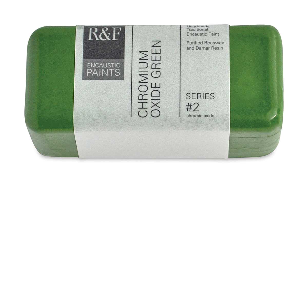 R&F Encaustic Paint Block - Chromium Oxide Green, 104 ml block