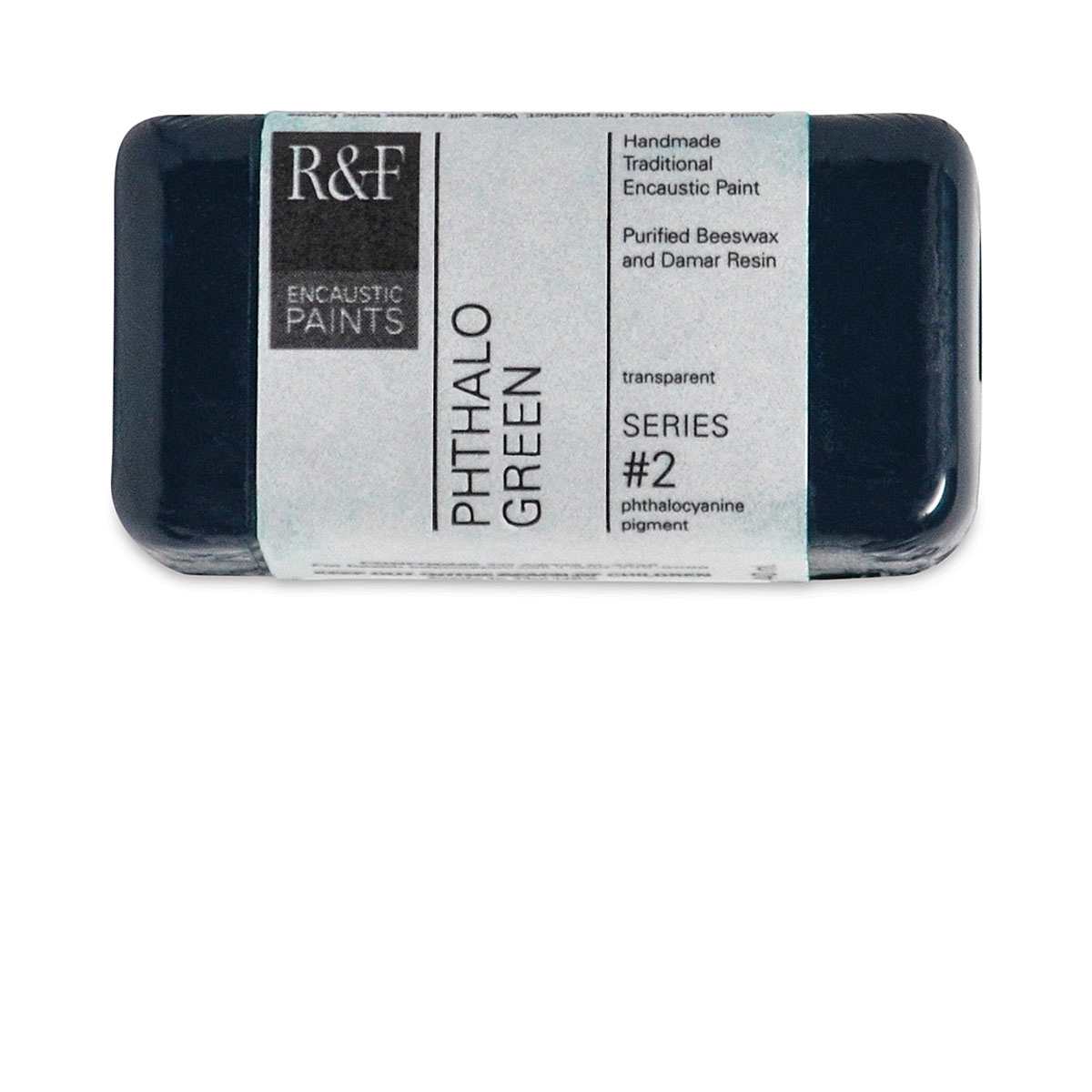 R&F Encaustic Paint Block - Phthalo Green, 40 ml block