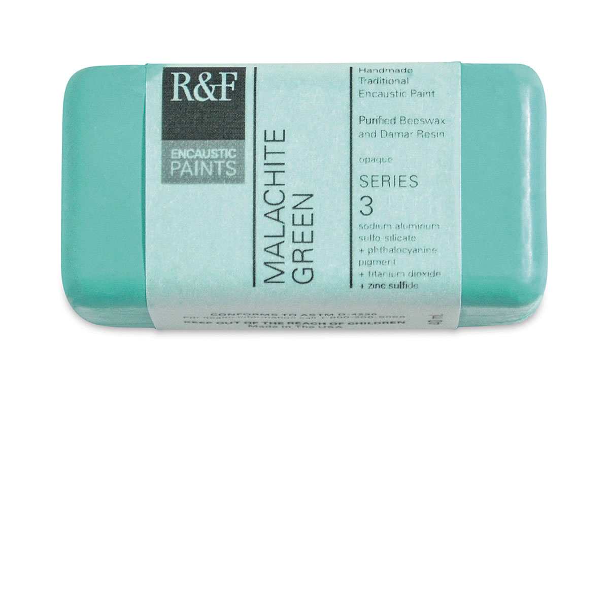 R&F Encaustic Paint Block - Malachite Green, 40 ml block