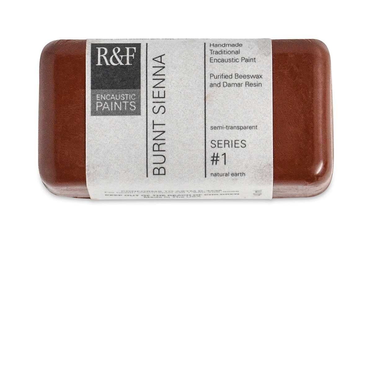 R&F Encaustic Paint Block - Burnt Sienna, 40 ml block block