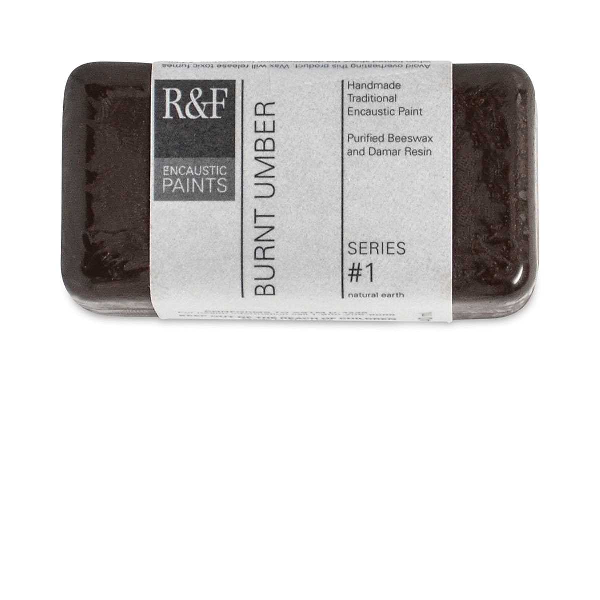 R&F Encaustic Paint Block - Burnt Umber, 40 ml block