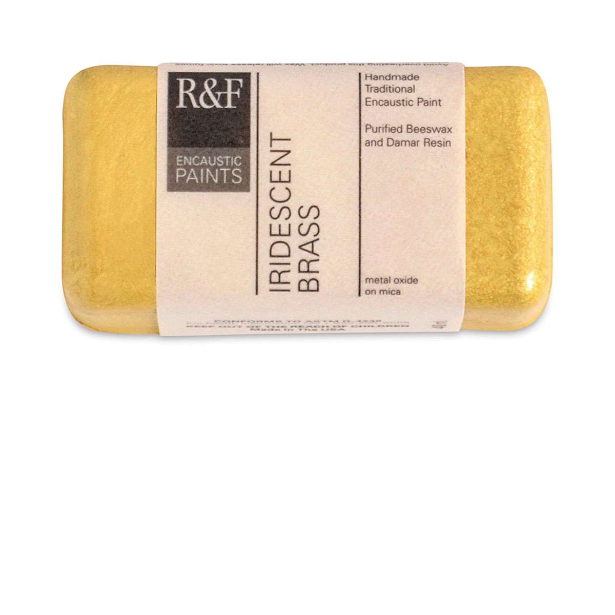 R&F Encaustic Paint Block - Iridescent Brass, 40 ml block