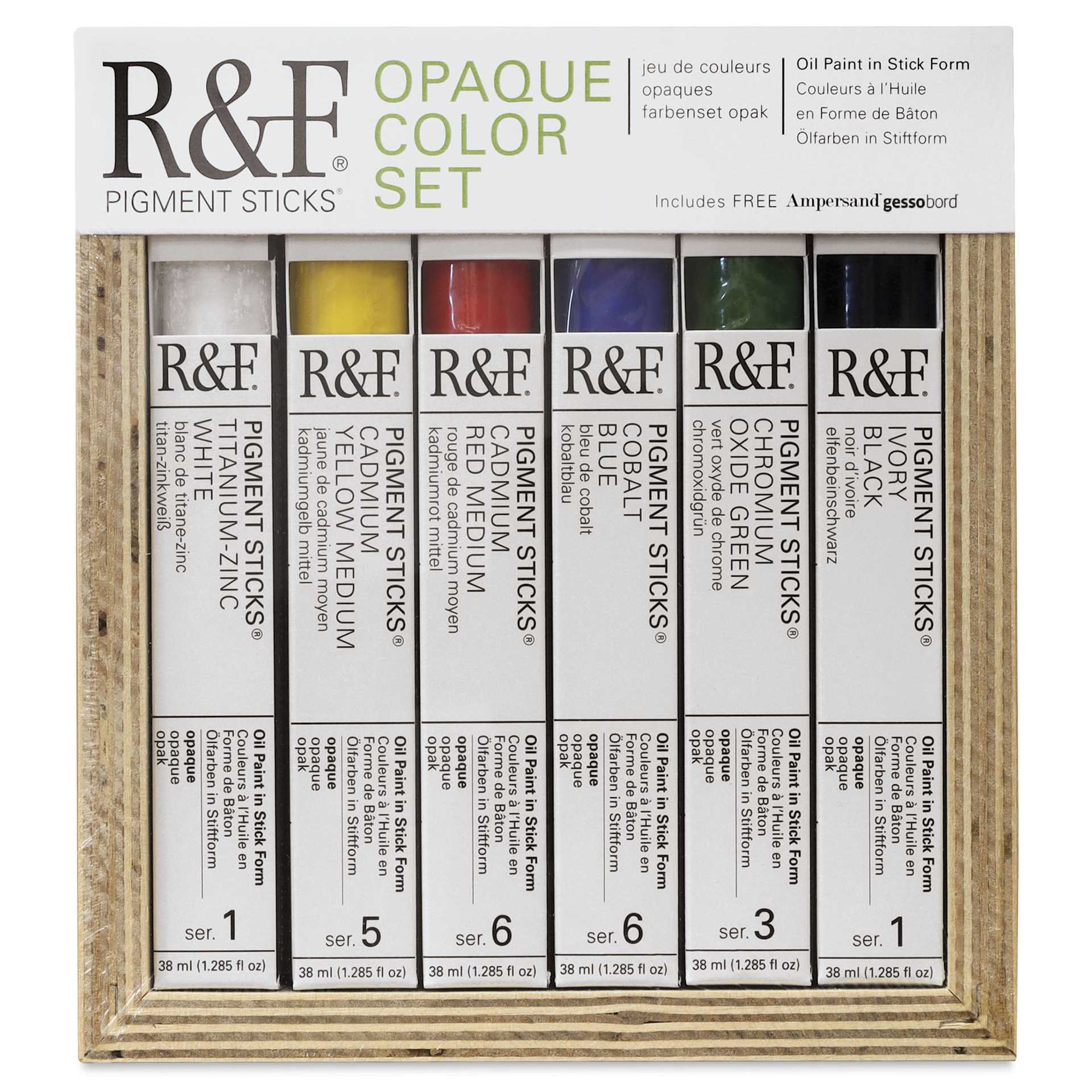 R&F Pigment Sticks - Opaque Colors, Set of 6 front of package