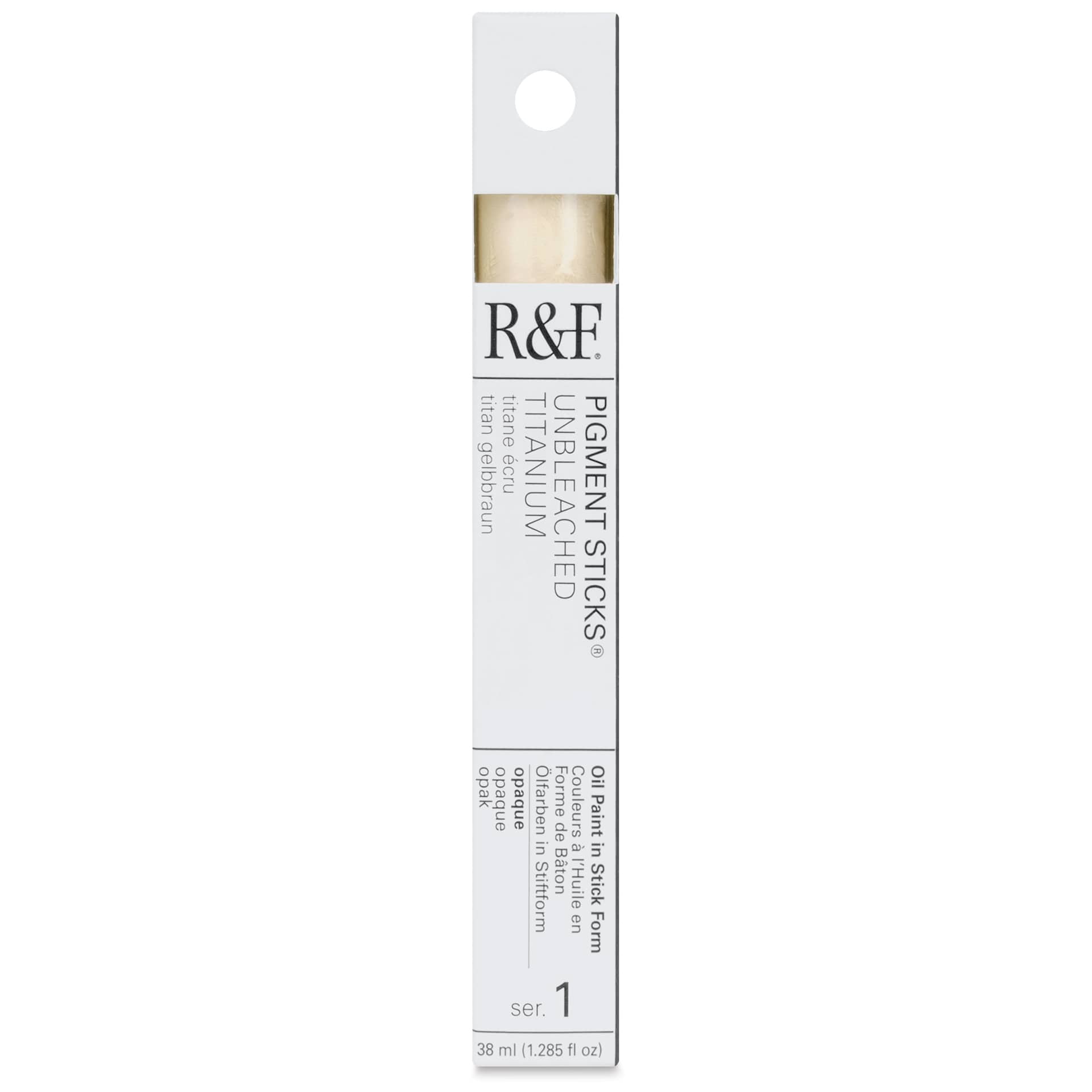 R&F Pigment Stick - Unbleached Titanium, 38 ml - front of packaging
