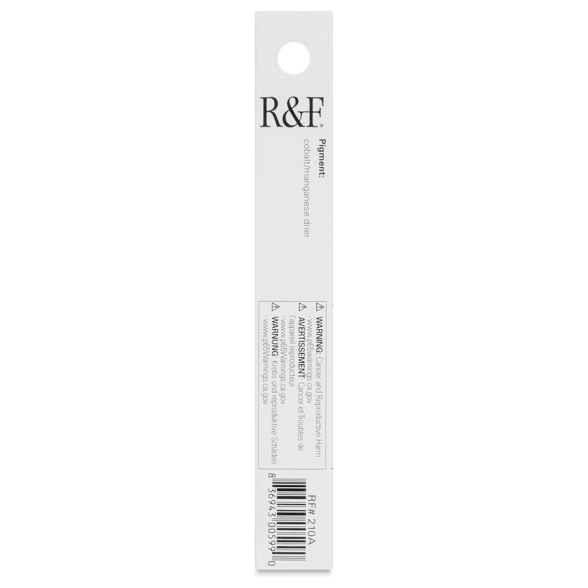 R&F Oil Blending Medium with Drier, 38 ml stick back of box