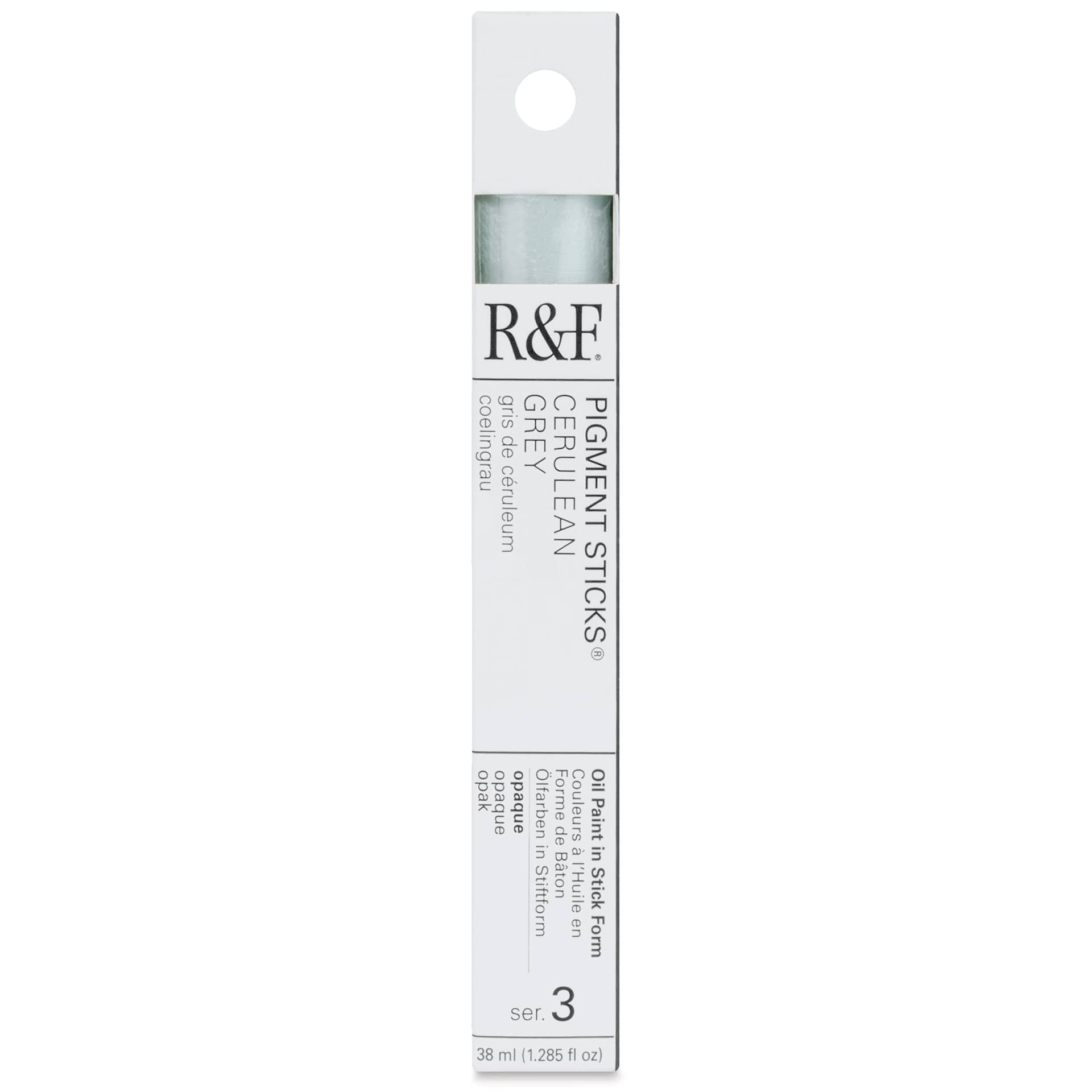 R&F Pigment Stick - Cerulean Grey, 38 ml Stick - front of packaging
