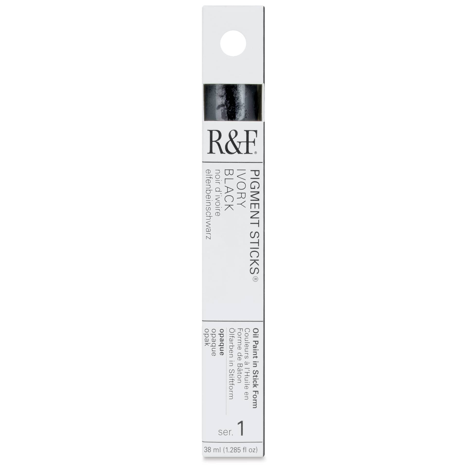 R&F Pigment Stick - Ivory Black, 38 ml stick - front of packaging