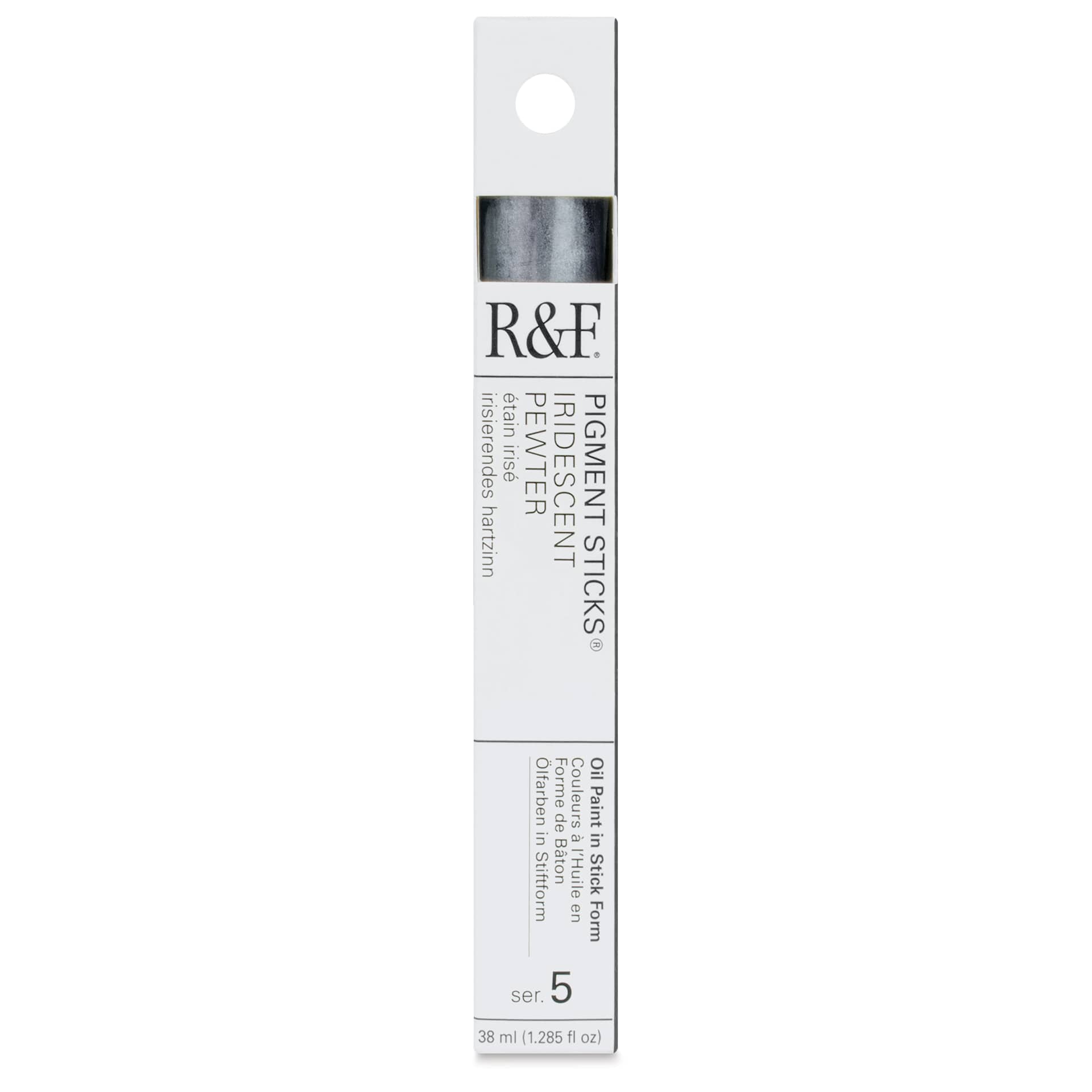 R&F Pigment Stick - Iridescent Pewter, 38 ml stick - front of packaging