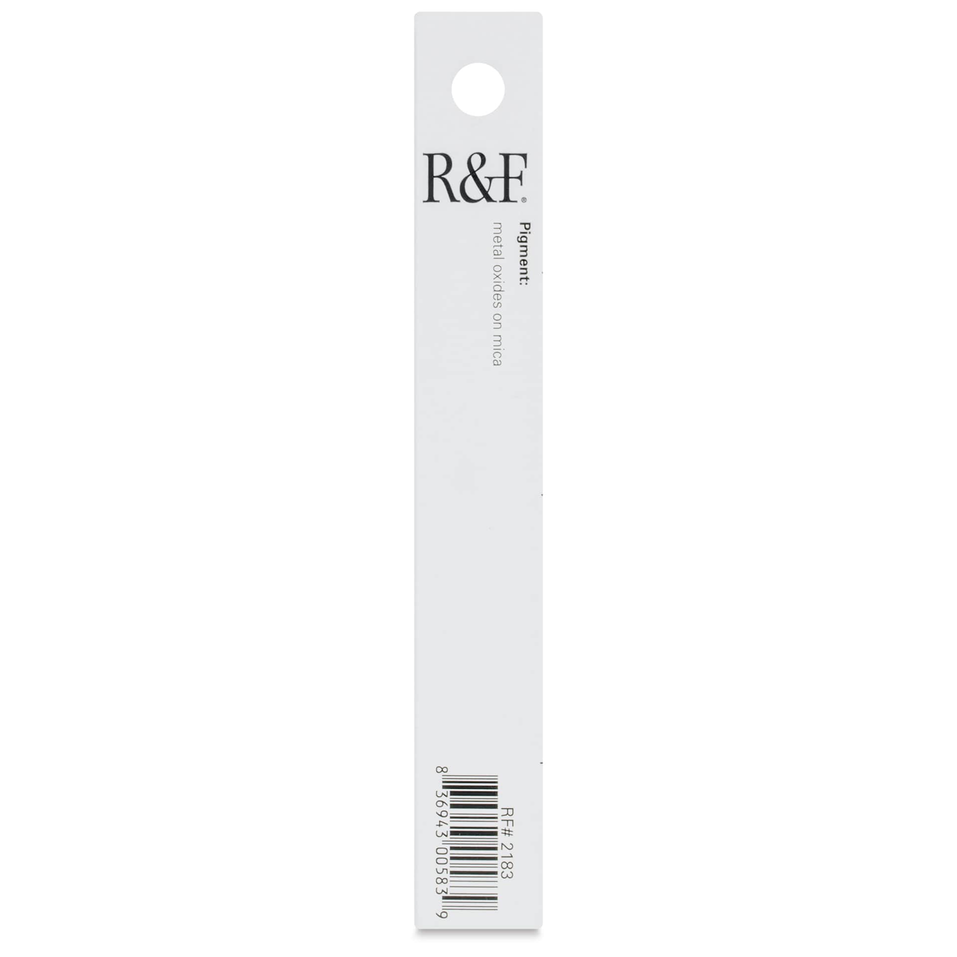 R&F Pigment Stick - Iridescent Pewter, 38 ml stick - back of packaging