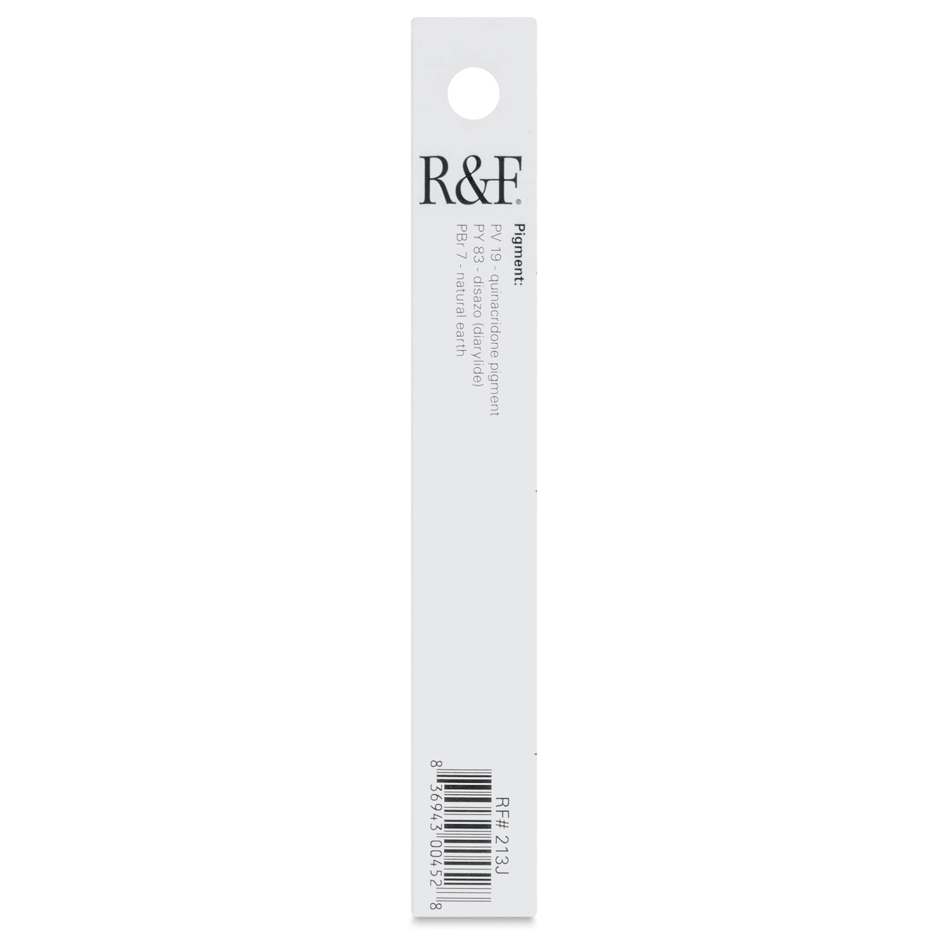 R&F Pigment Stick - Turkey Red, 38 ml Stick - back of packaging
