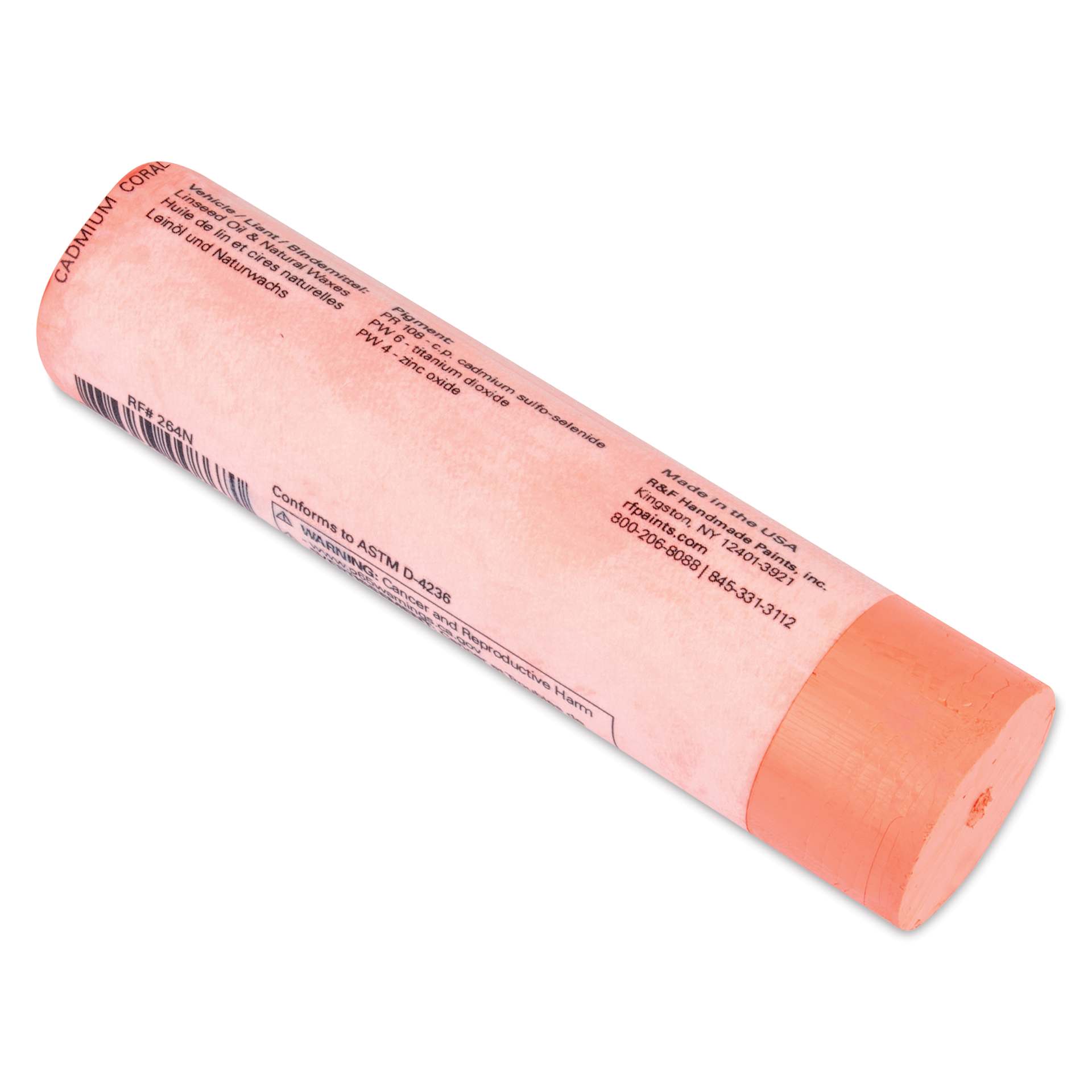 R&F Pigment Stick - Cadmium Coral, 100 ml stick back