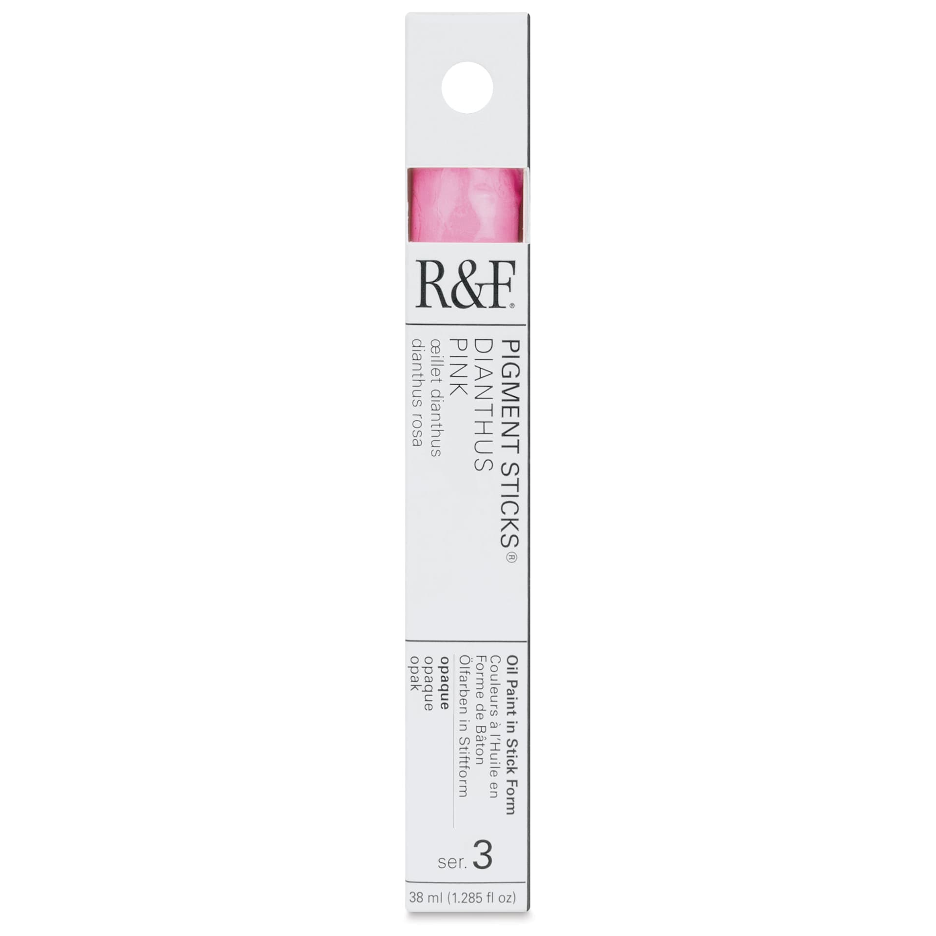 R&F Pigment Stick - Dianthus Pink, 38 ml stick - front of packaging