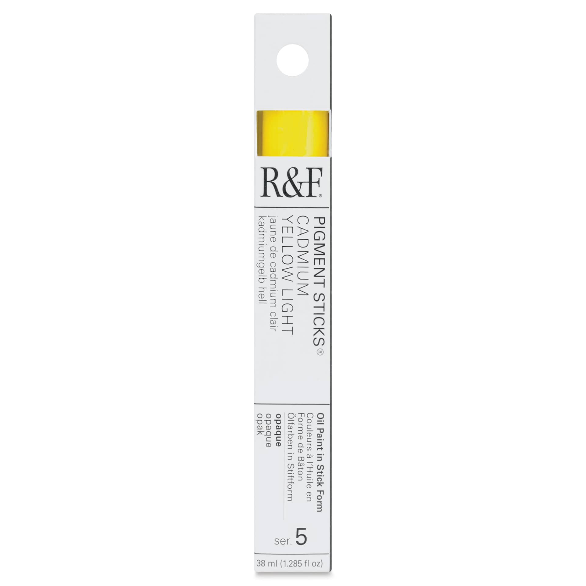 R&F Pigment Stick - Cadmium Yellow Light, 38 ml stick - front of packaging