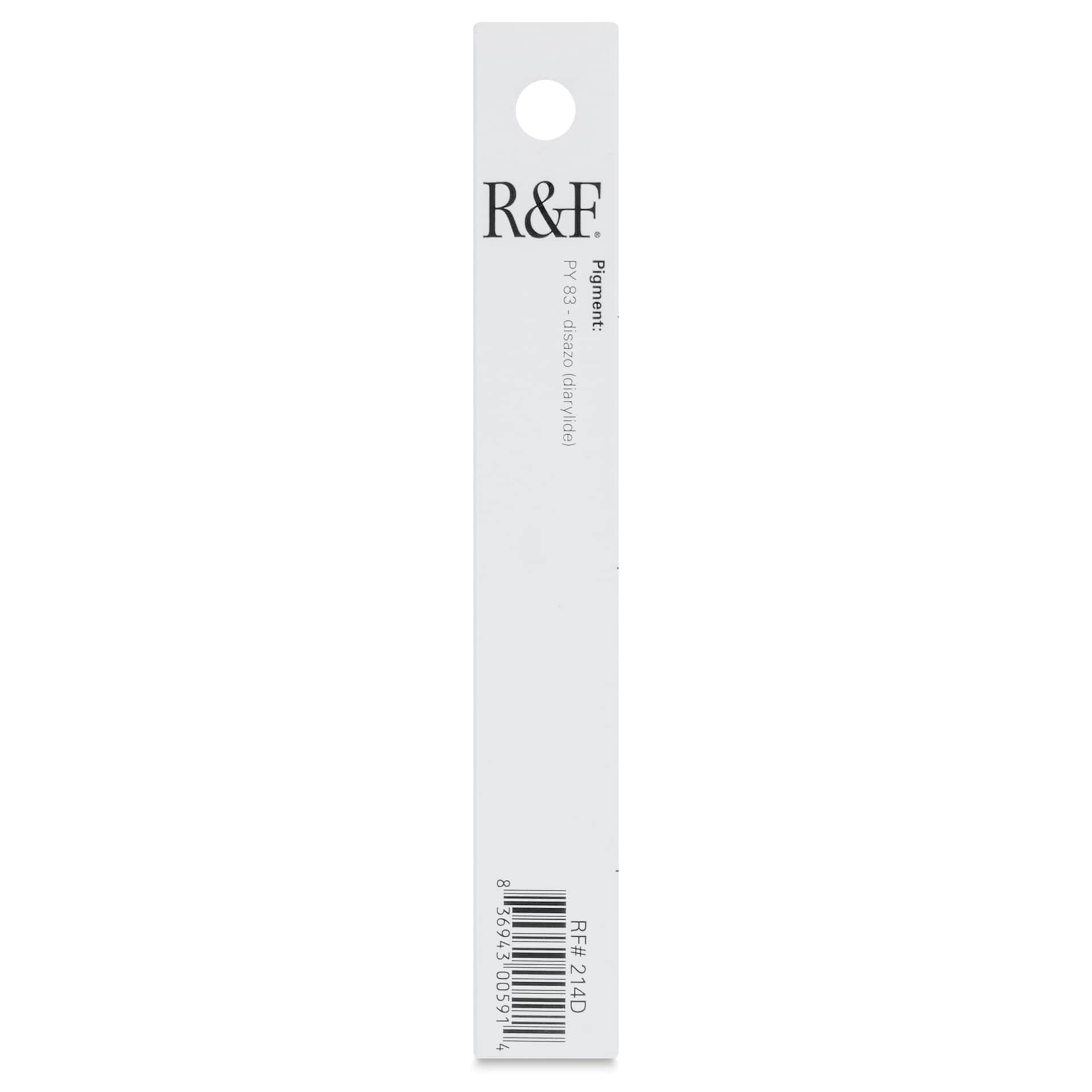 R&F Pigment Stick - Indian Yellow, 38 ml stick - back of packaging