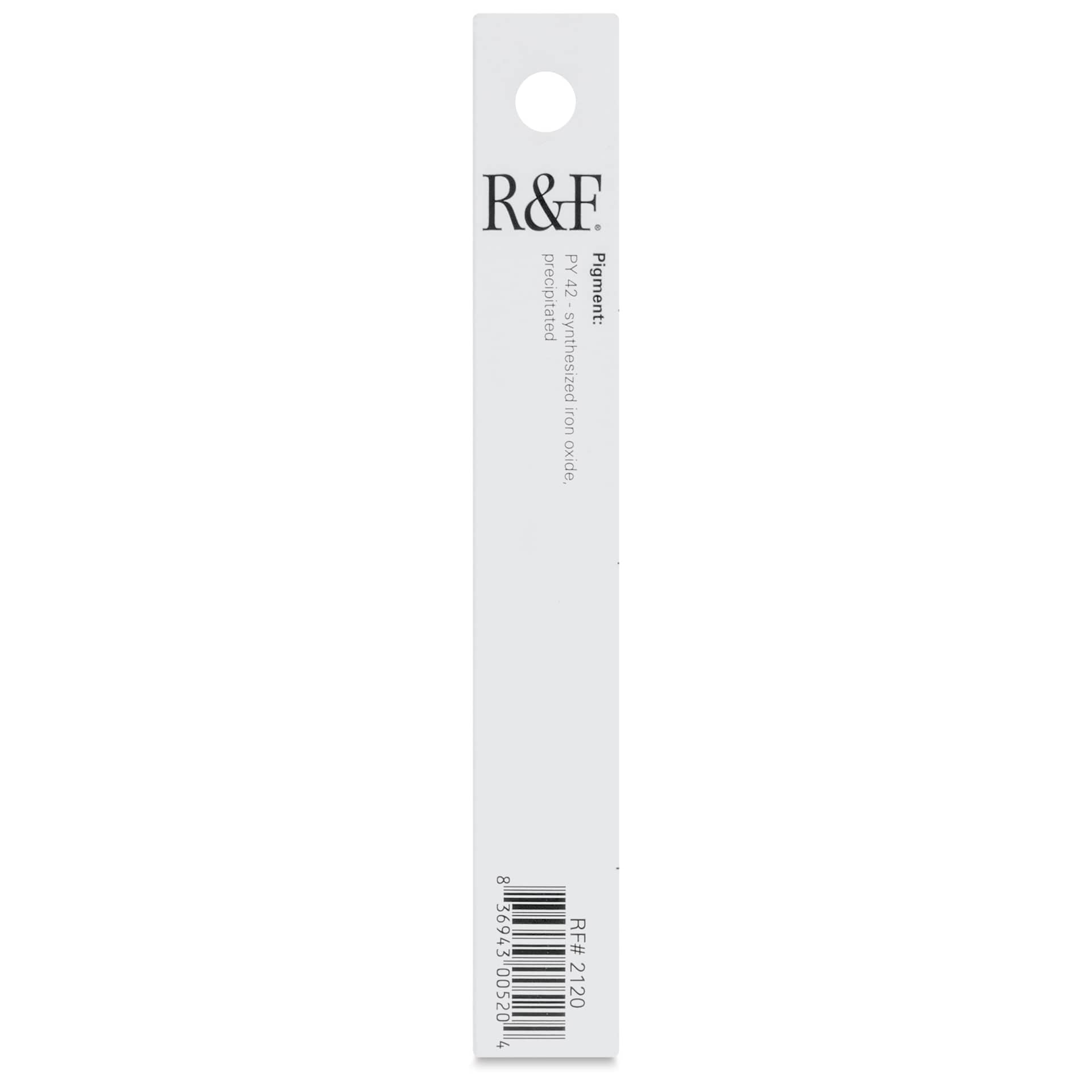 R&F Pigment Stick - Mars Yellow Light, 38 ml stick - back of packaging