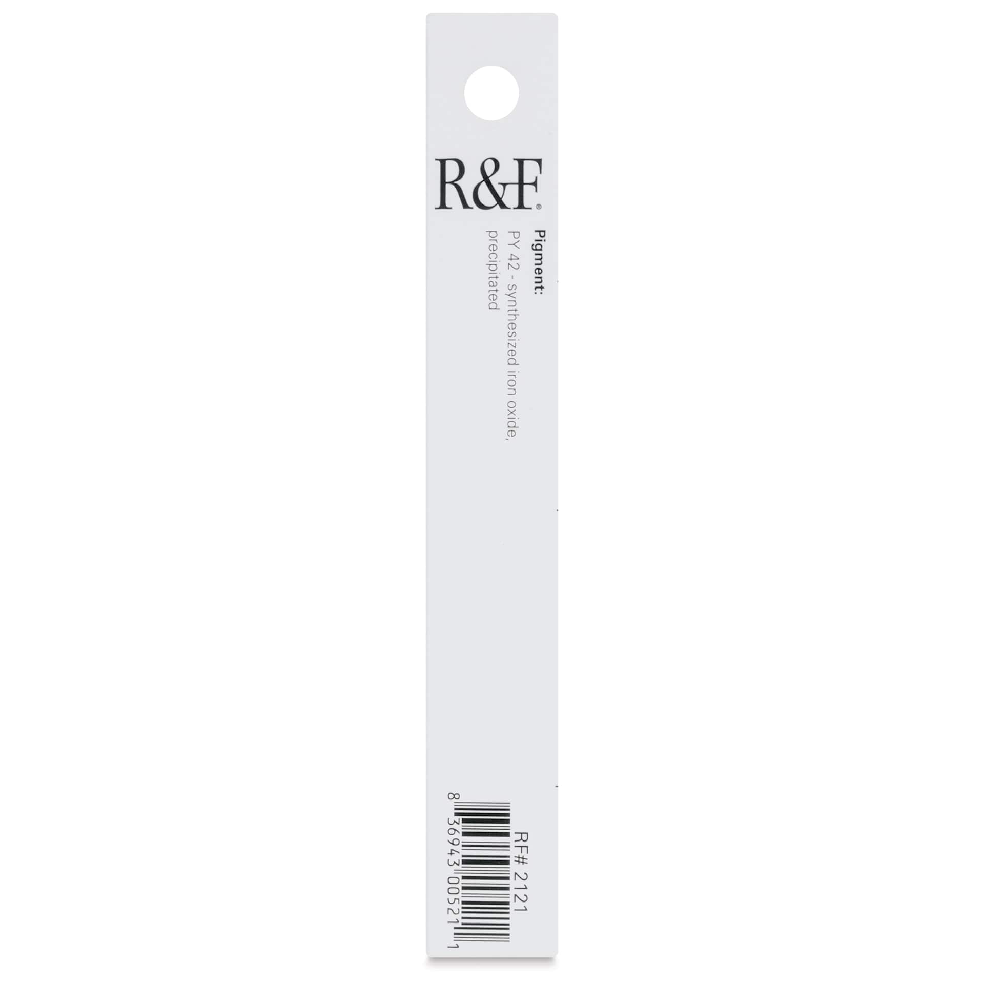 R&F Pigment Stick - Mars Yellow Deep, 38 ml stick - back of packaging