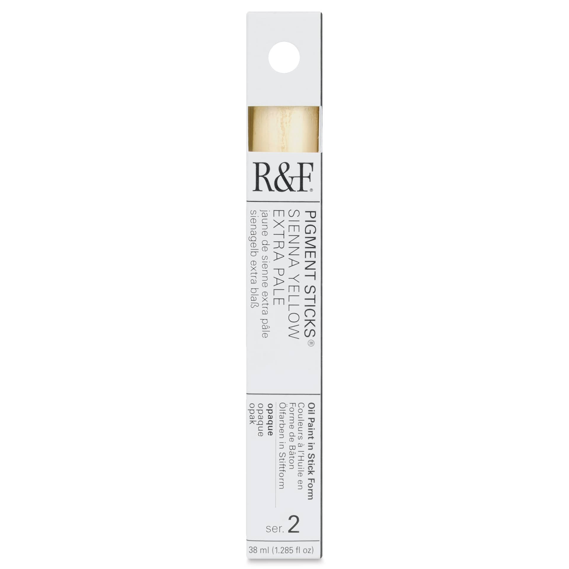 R&F Pigment Stick - Sienna Yellow Extra Pale, 38 ml stick - front of packaging