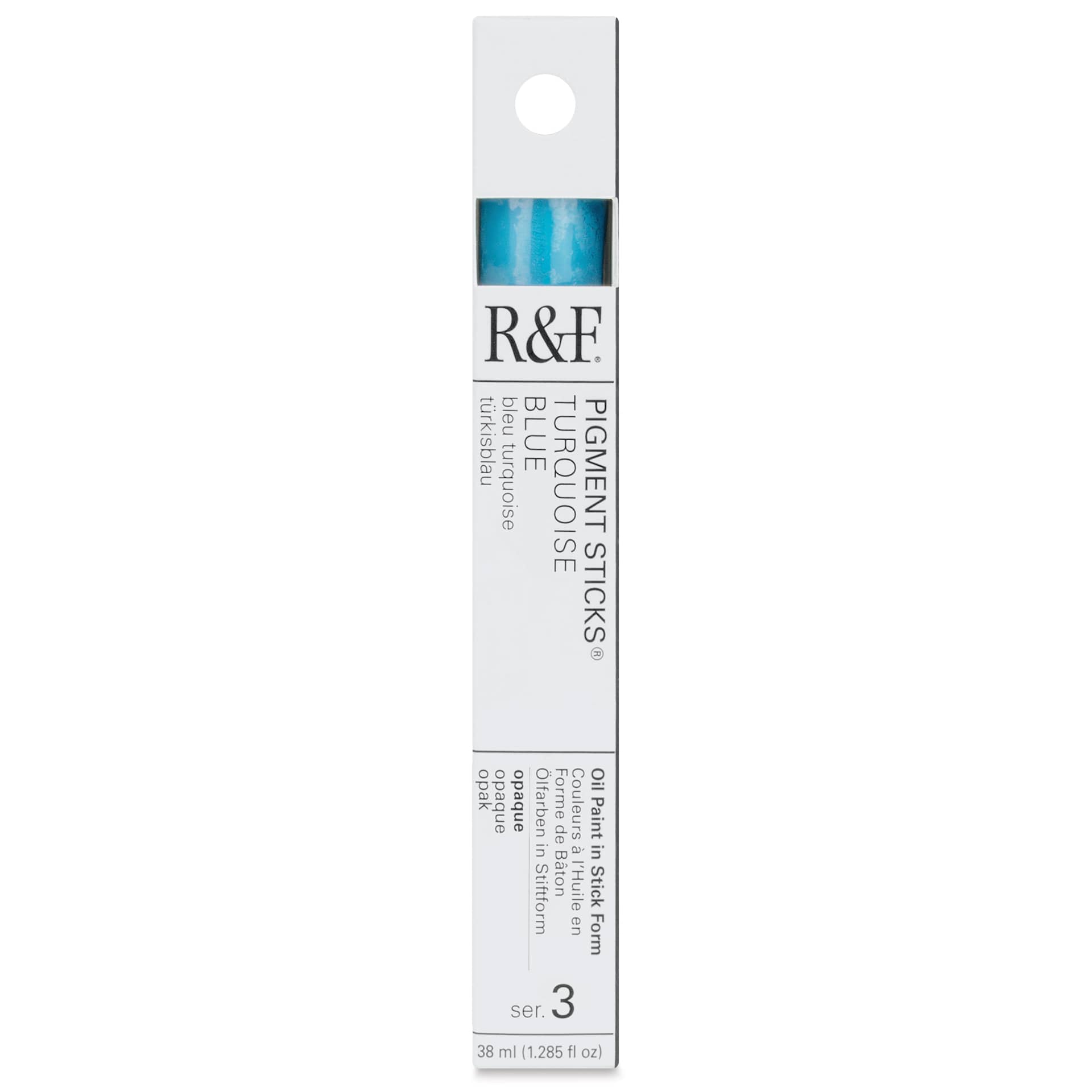 R&F Pigment Stick - Turquoise Blue, 38 ml stick - front of packaging