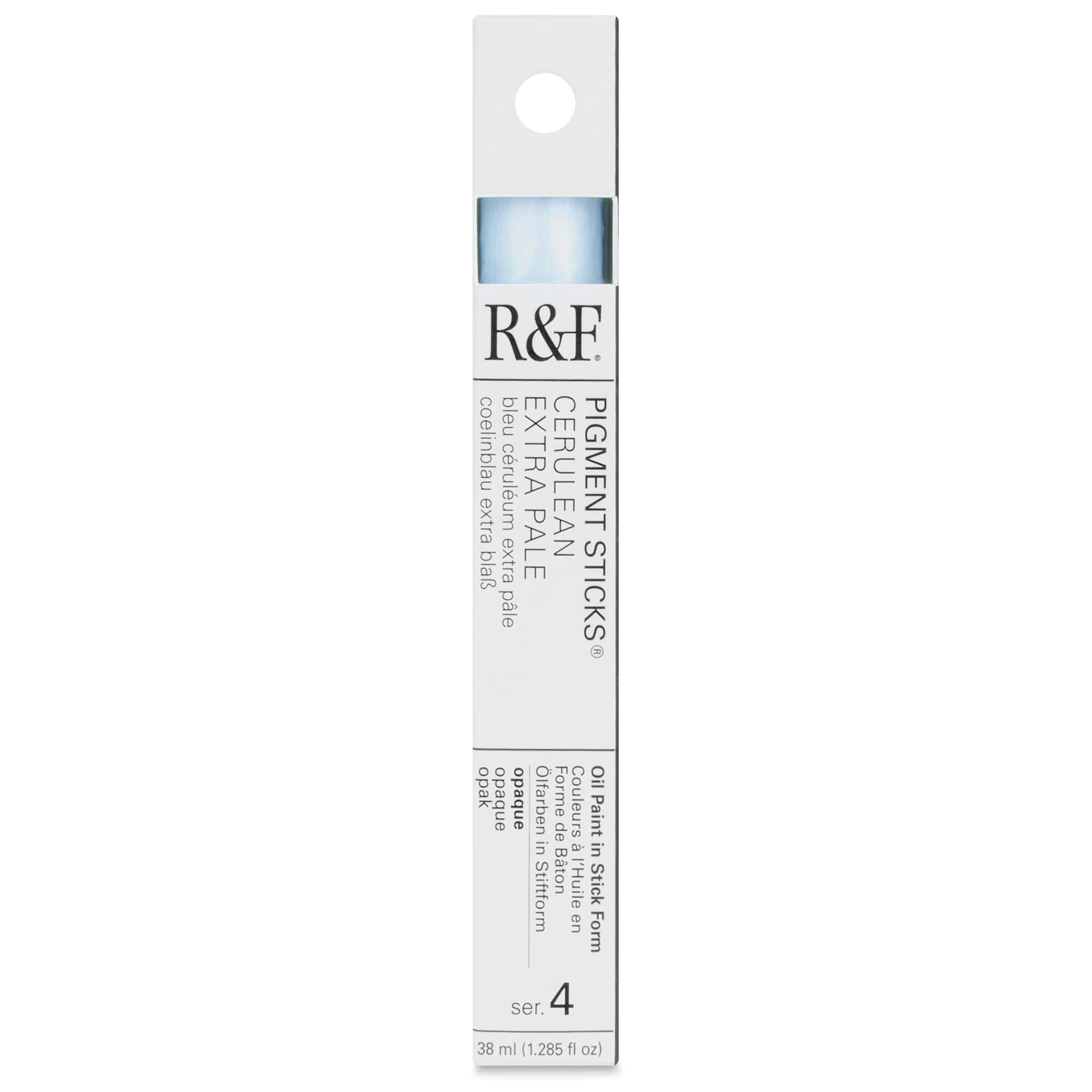 R&F Pigment Stick - Cerulean Extra Pale, 38 ml stick - front of packaging