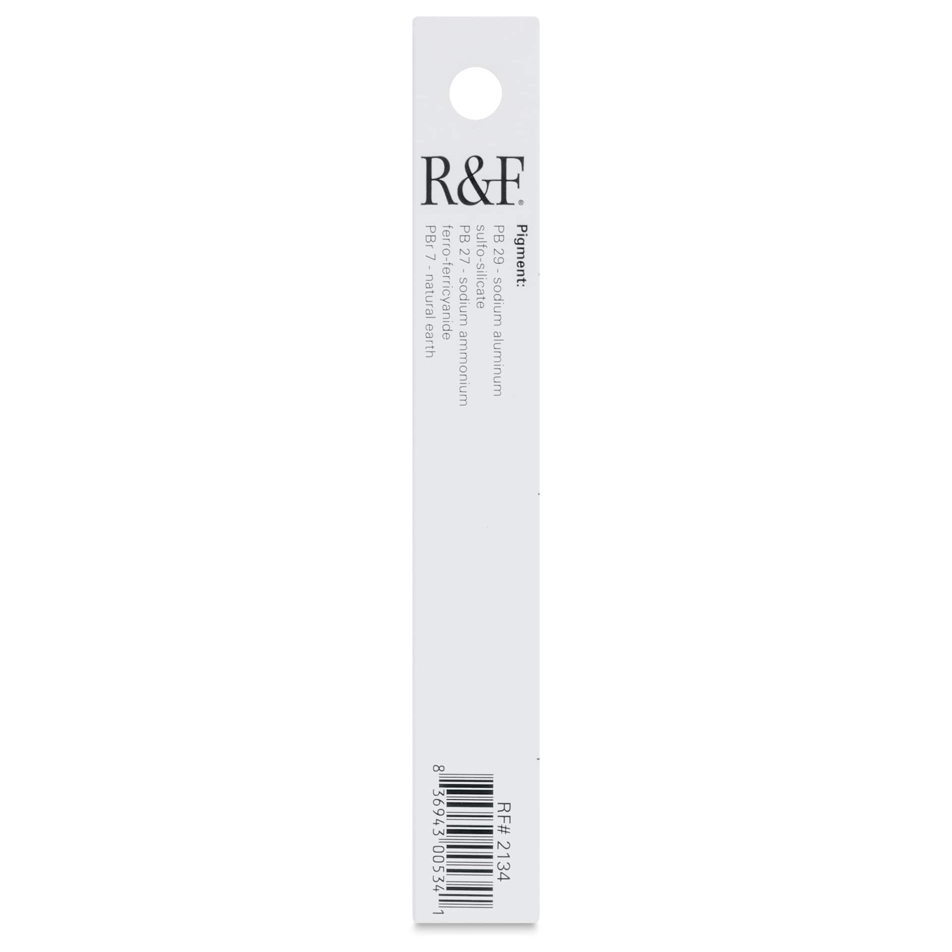 R&F Pigment Stick - Indigo, 38 ml Stick - back of packaging