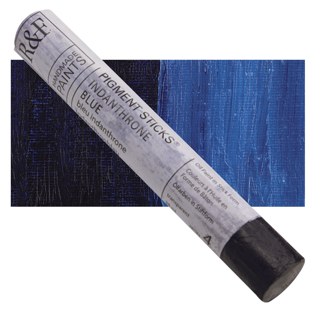 R&F Pigment Stick - Indanthrone Blue, 38 ml stick and swatch