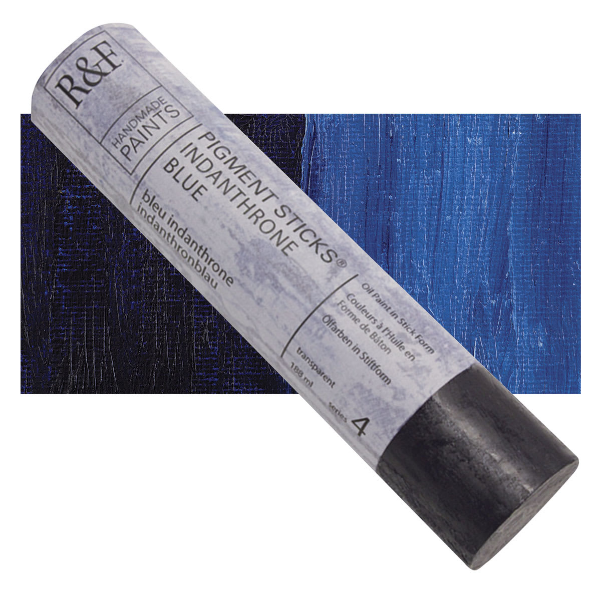 R&F Pigment Stick - Indanthrone Blue, 188 ml stick and swatch
