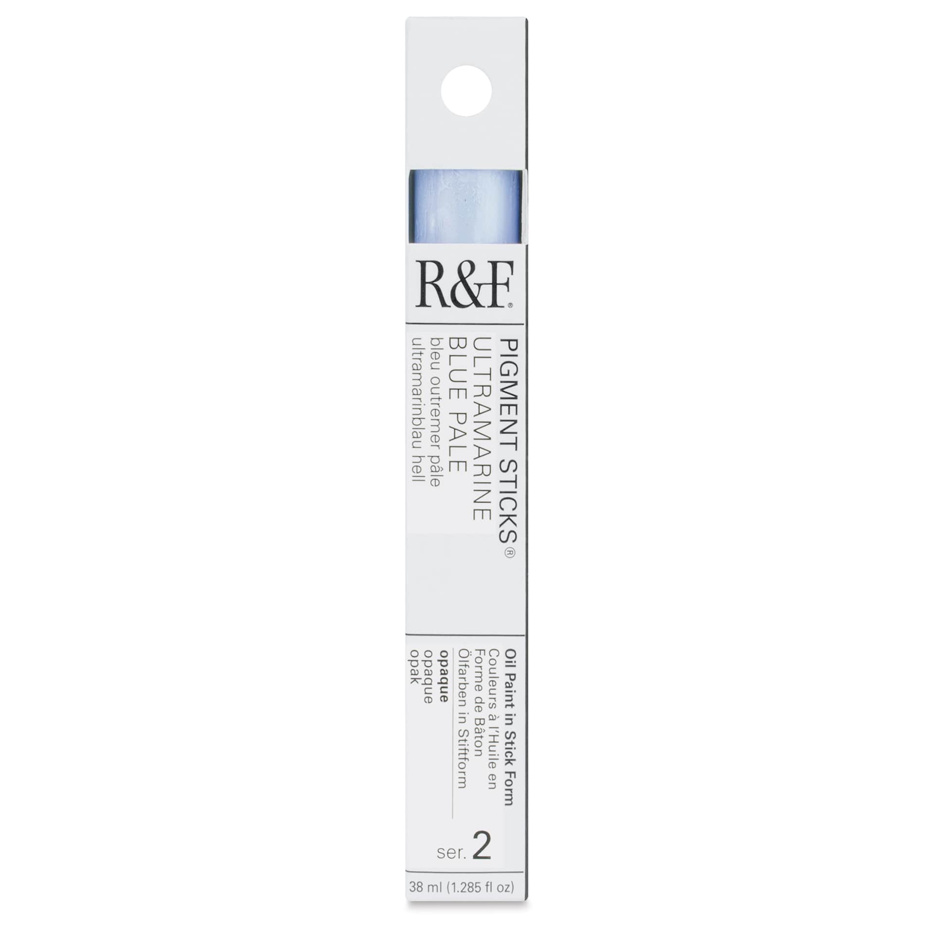 R&F Pigment Stick - Ultramarine Blue Pale, 38 ml Stick - front of packaging