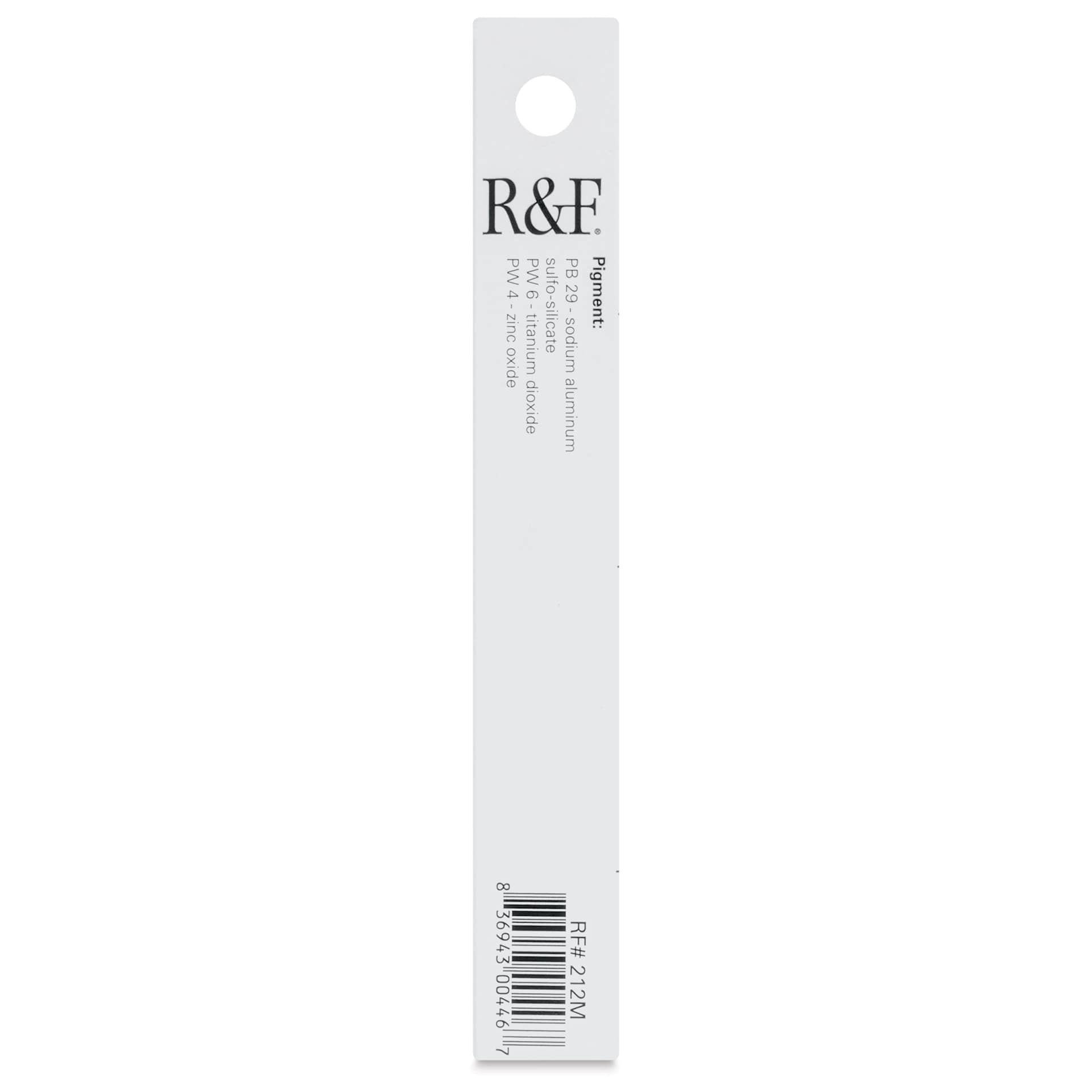 R&F Pigment Stick - Ultramarine Blue Pale, 38 ml Stick - back of packaging