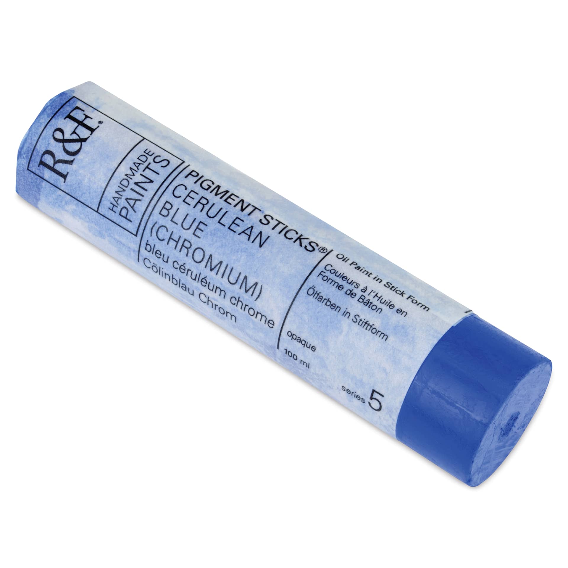 R&F Pigment Stick - Cerulean Blue (Chromium), 100 ml Stick front