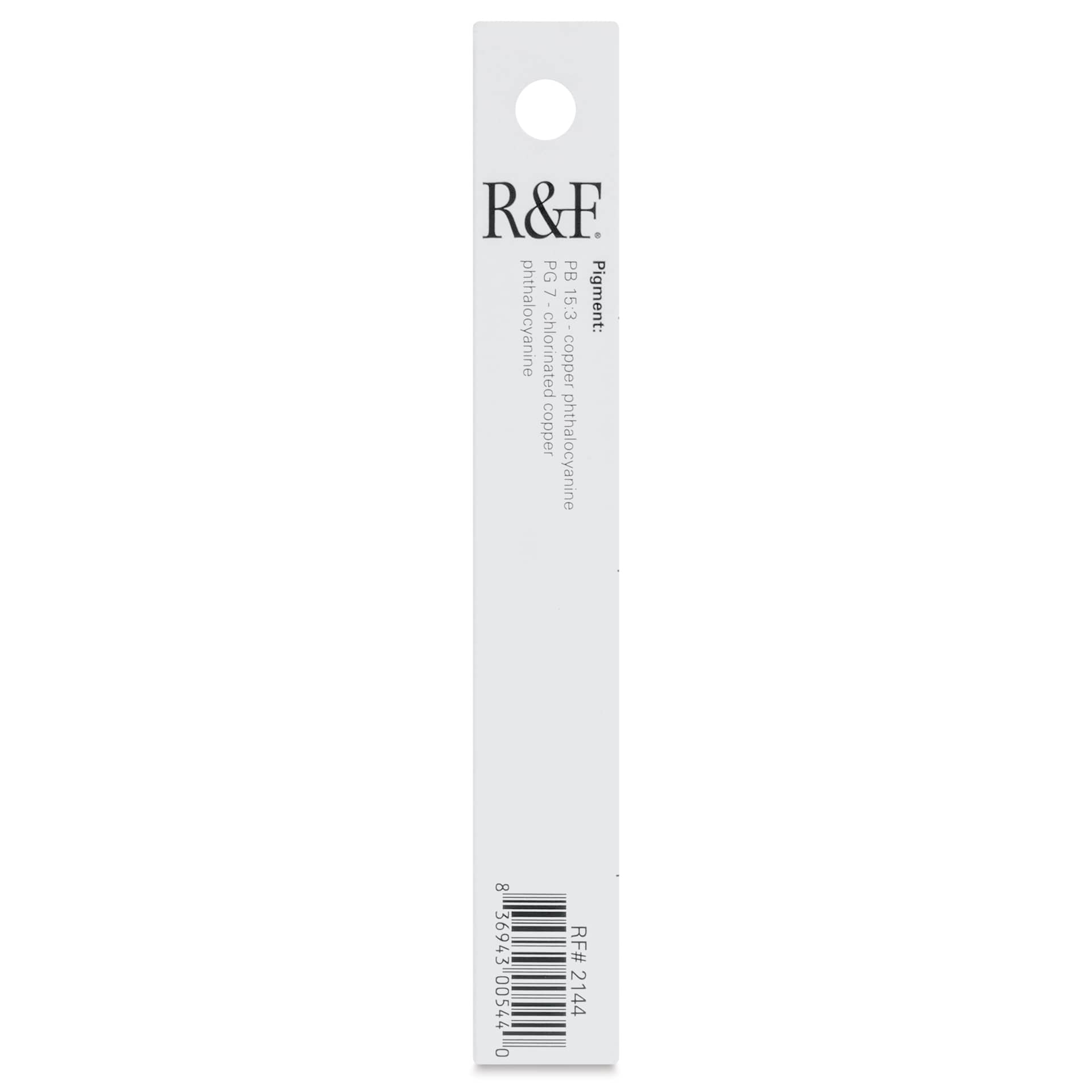 R&F Pigment Stick - Phthalo Turquoise, 38 ml - back of packaging