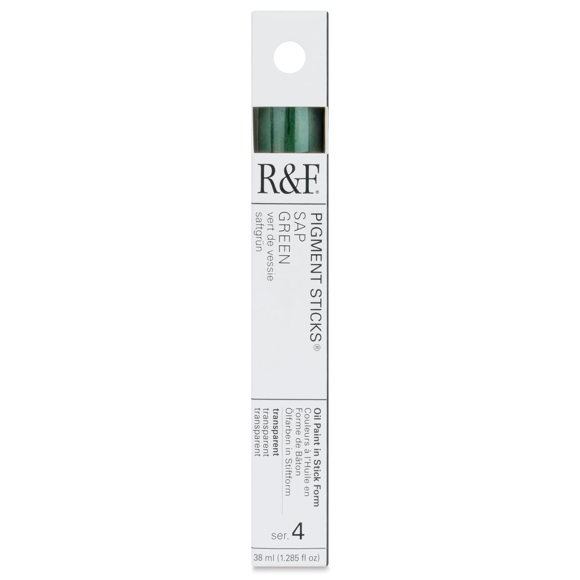 R&F Pigment Stick - Sap Green, 38 ml stick - front of packaging