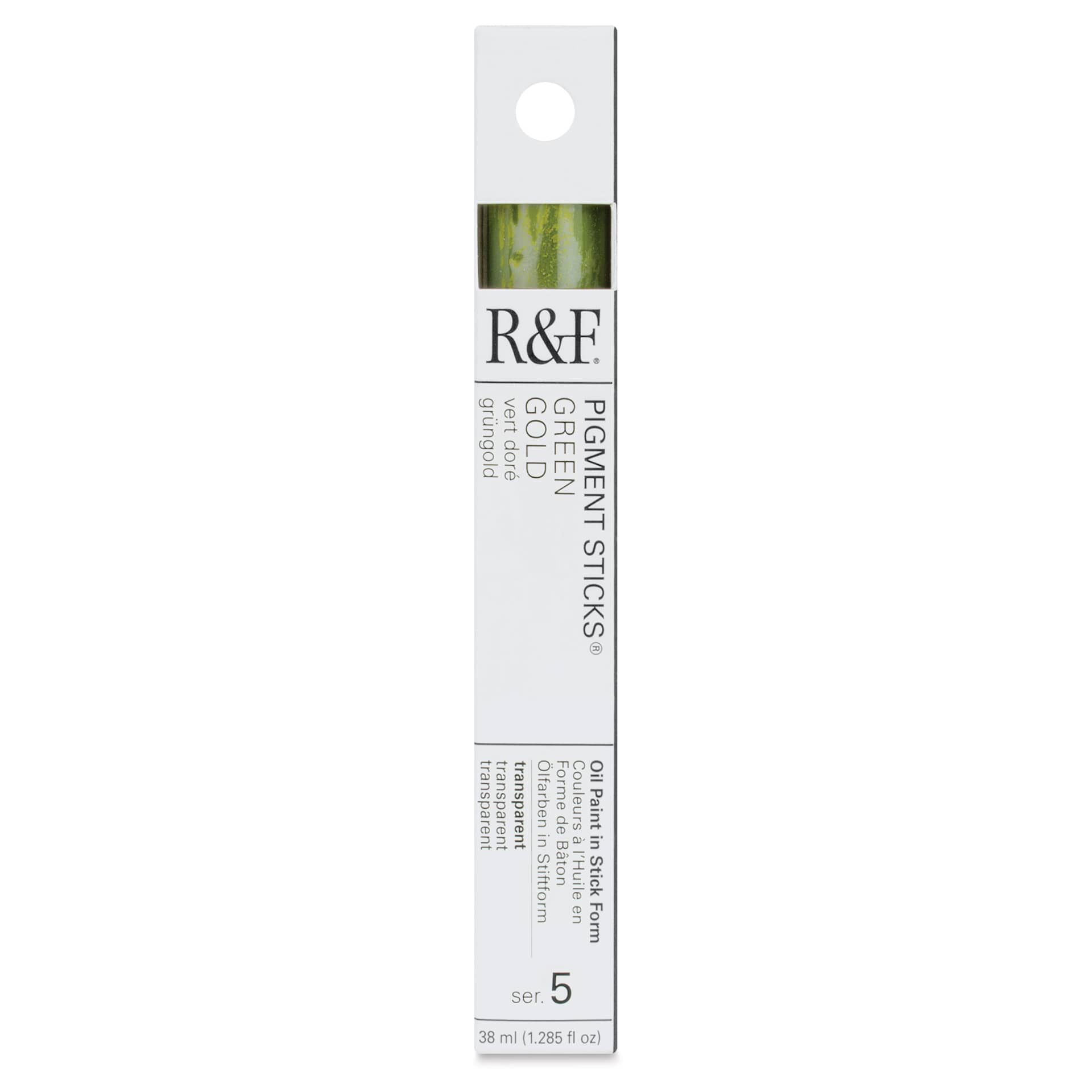 R&F Pigment Stick - Green Gold, 38 ml stick - front of packaging