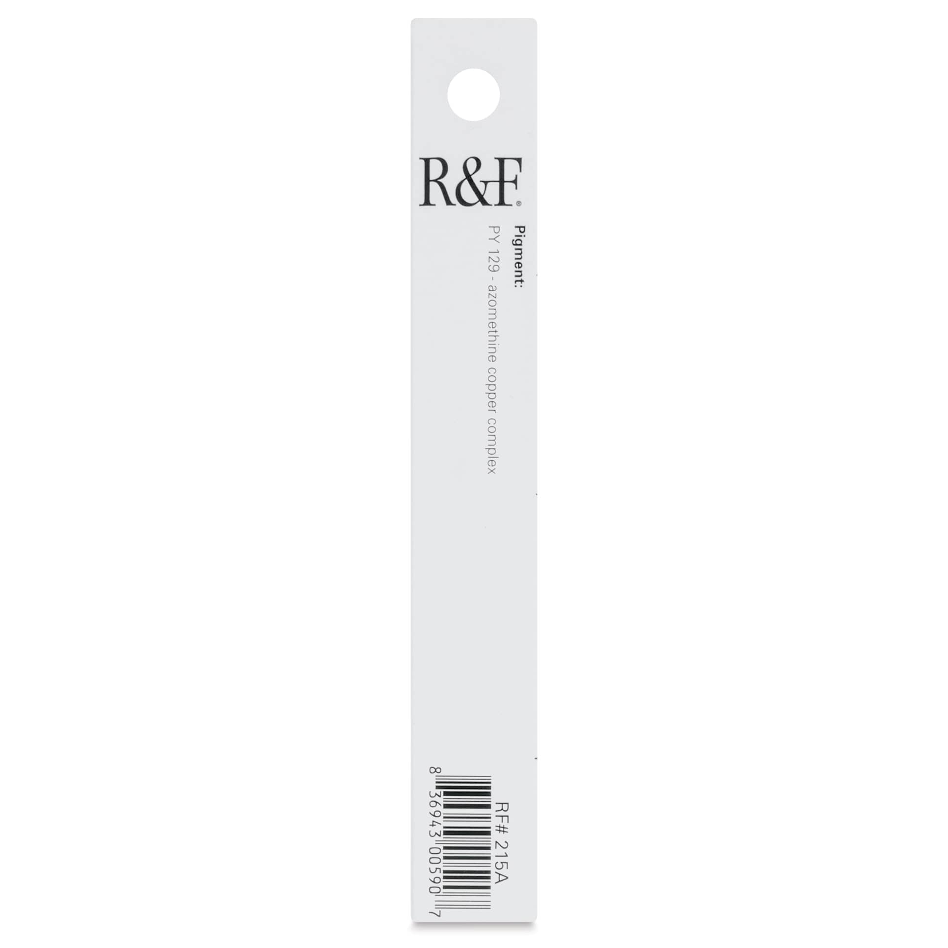 R&F Pigment Stick - Green Gold, 38 ml stick - back of packaging