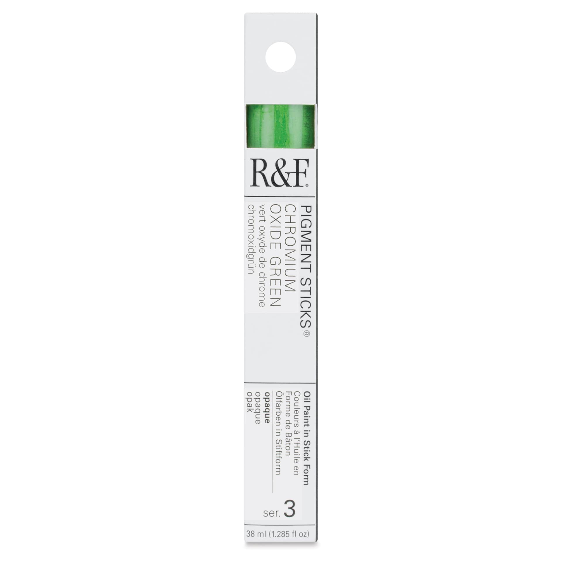 R&F Pigment Stick - Chromium Oxide, 38 ml stick - front of packaging