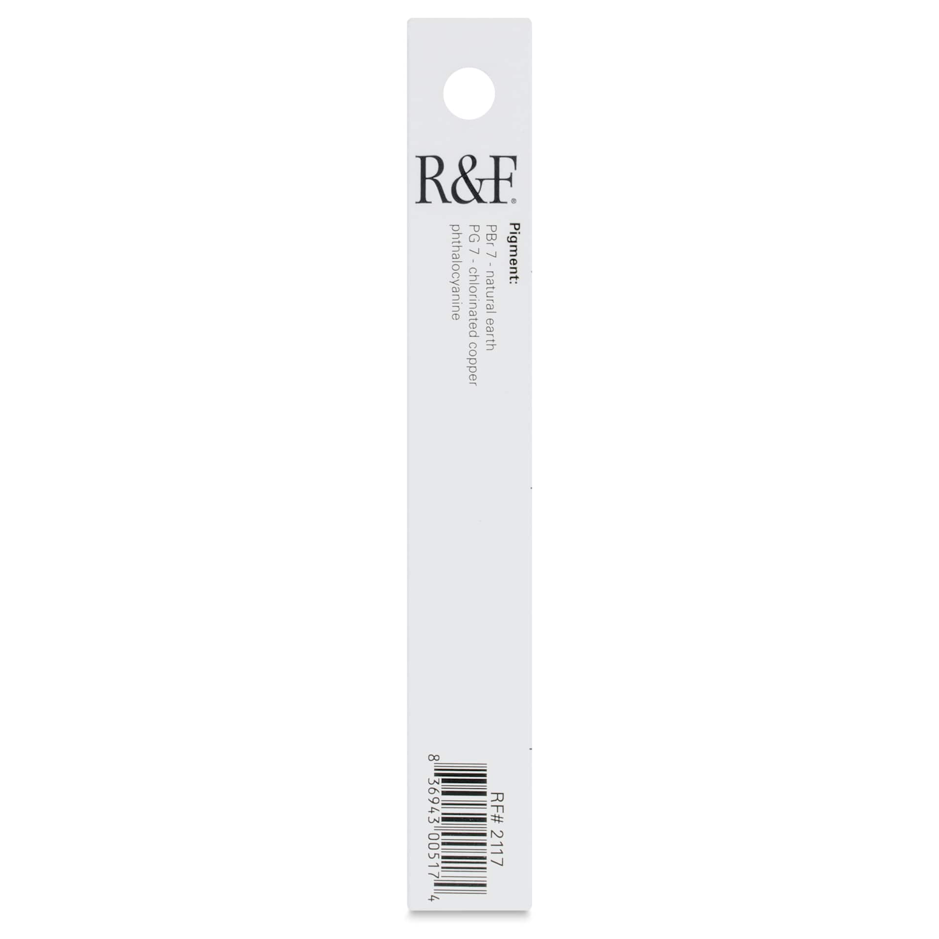 R&F Pigment Stick - Turkey Umber Greenish, 38 ml - back of packaging