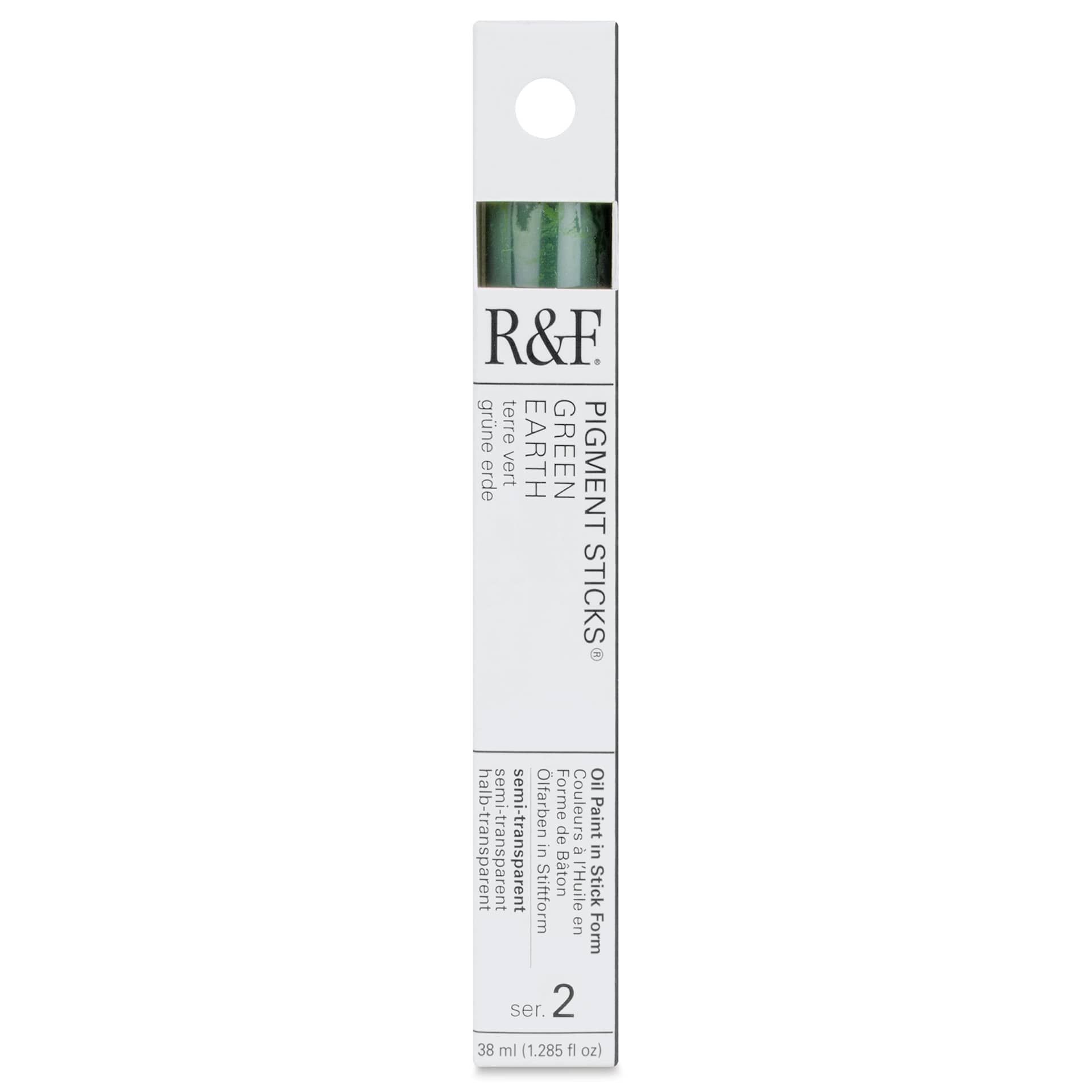 R&F Pigment Stick - Green Earth, 38 ml stick - front of packaging
