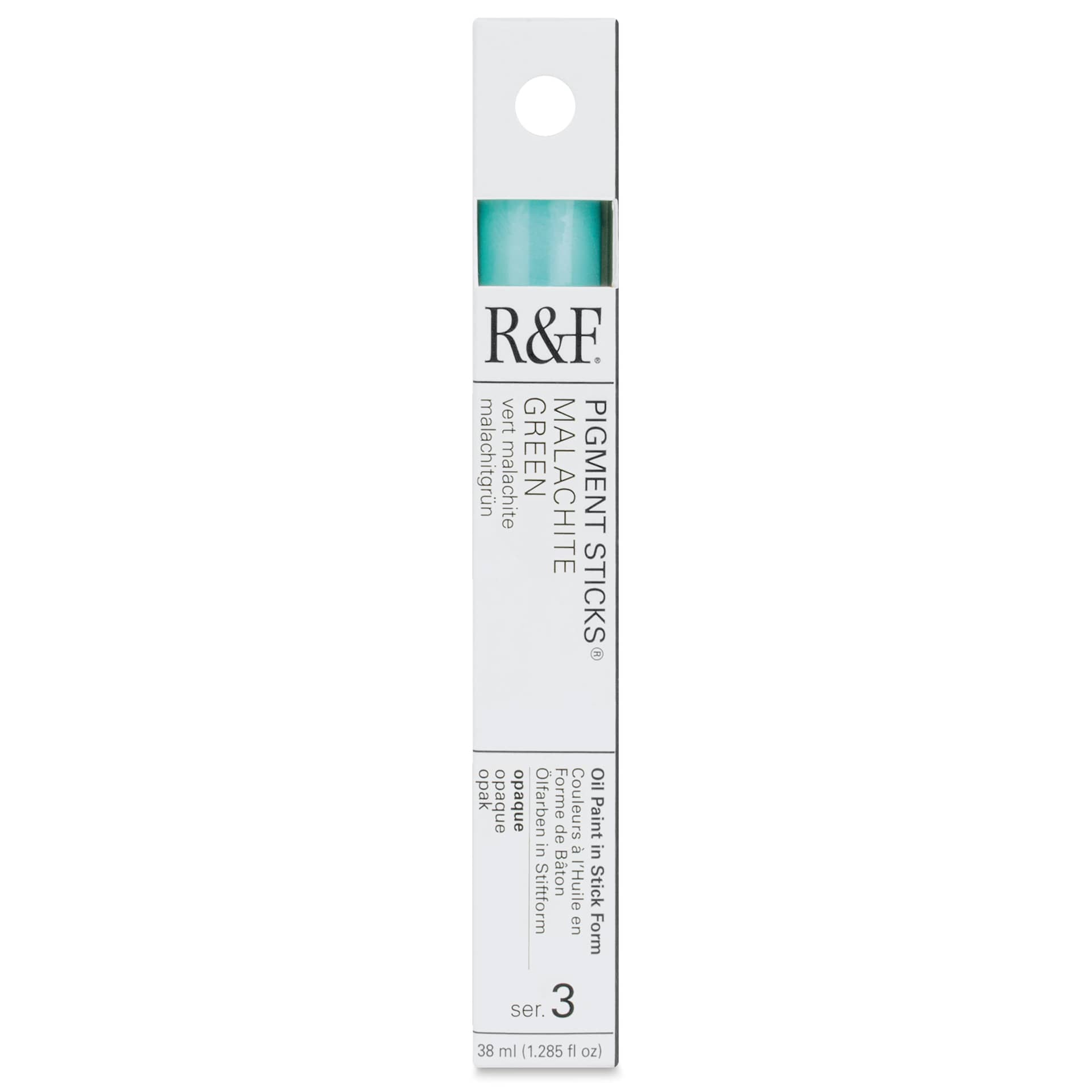 R&F Pigment Stick - Malachite Green, 38 ml stick - front of packaging
